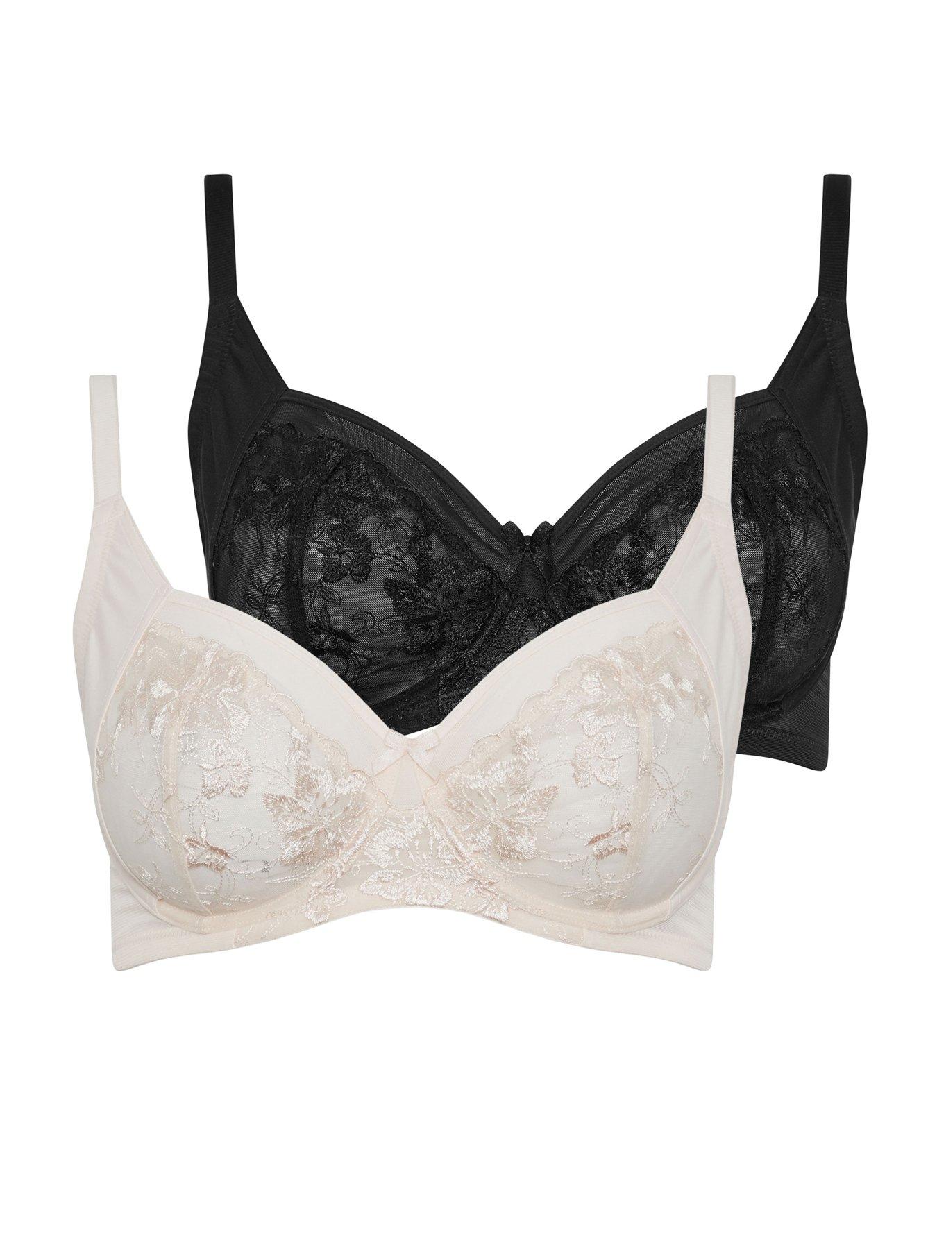 Image 1 of 4 of Yours Curve 2 Pack Underwire Bra - Black