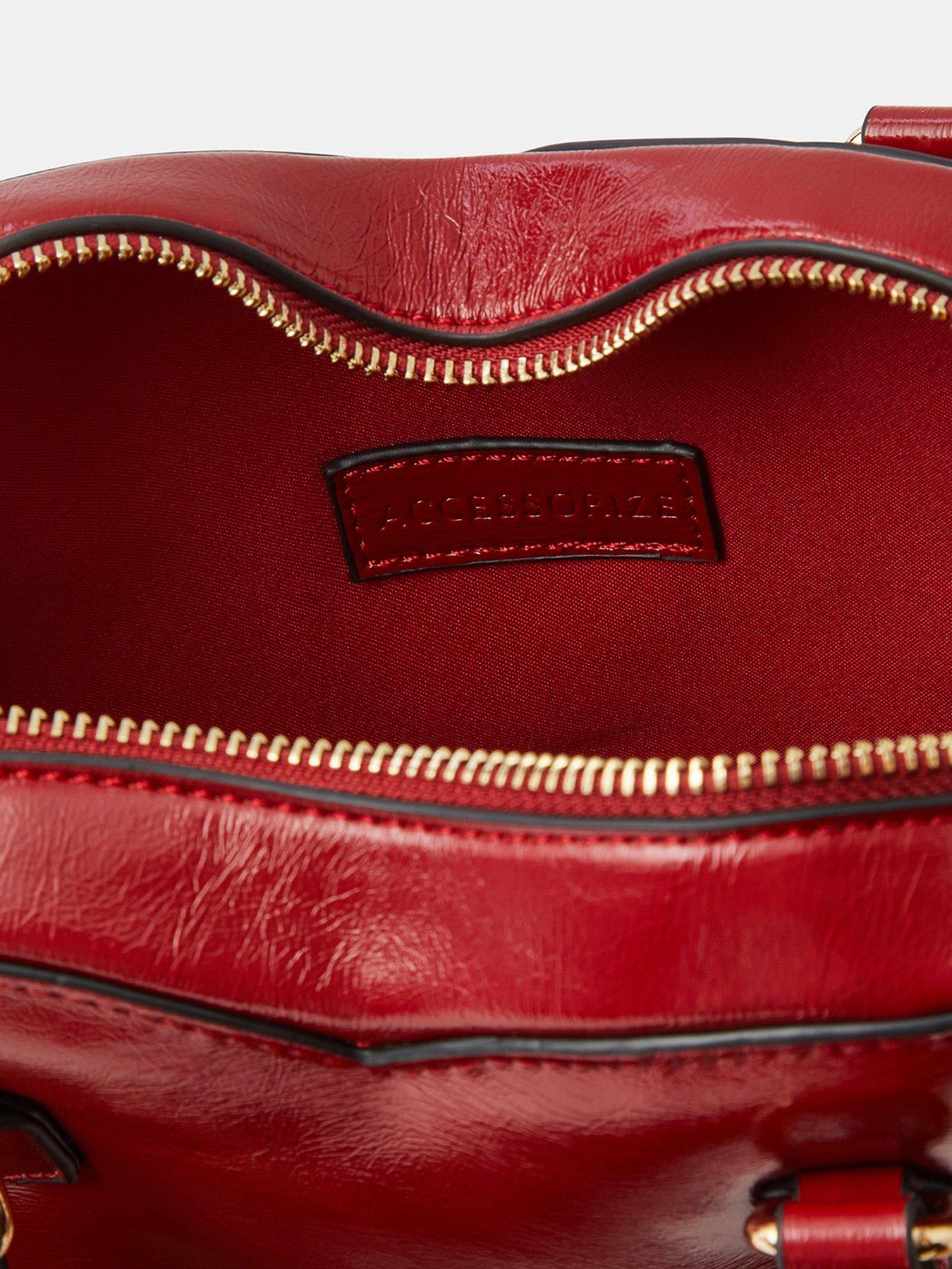 Image 5 of 5 of Accessorize Heart-Shaped Crossbody Handbag - Red