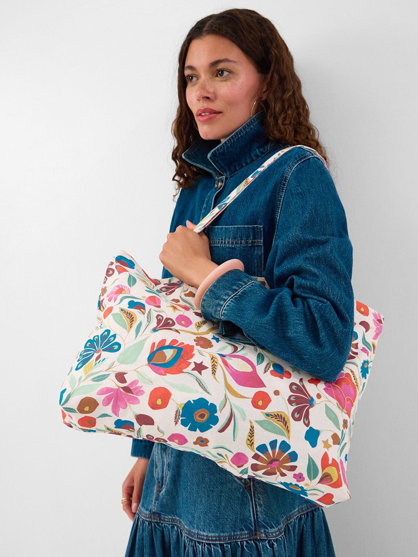 Image 2 of 5 of Accessorize Large Floral Print Shopper Tote Bag - Multi