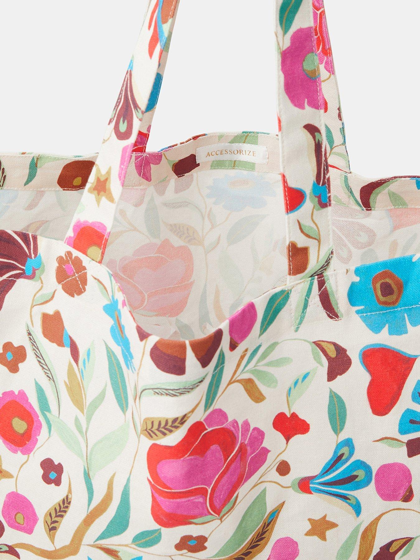Image 5 of 5 of Accessorize Large Floral Print Shopper Tote Bag - Multi
