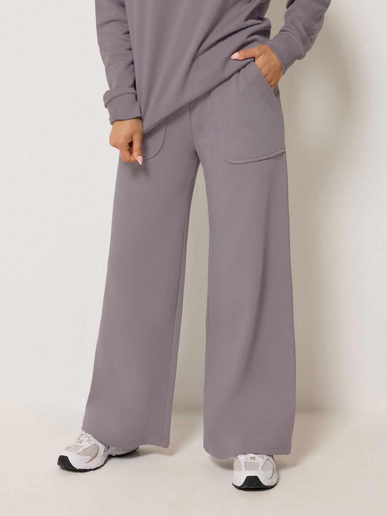 PixieGirl Petite Patch Pocket Wide Leg Jogger - Purple
