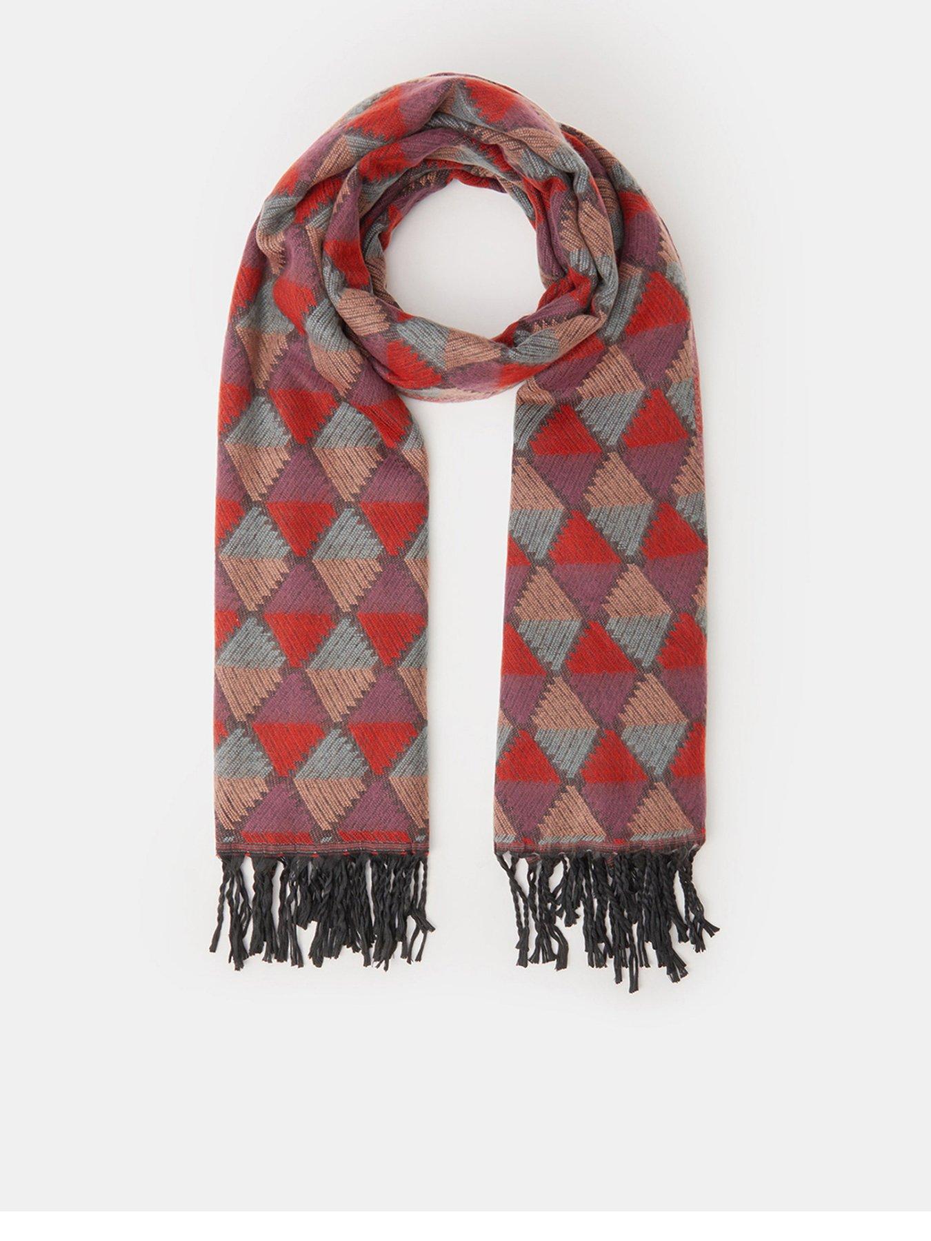 Image 1 of 2 of Accessorize Geometric Jacquard Blanket Scarf - Multi