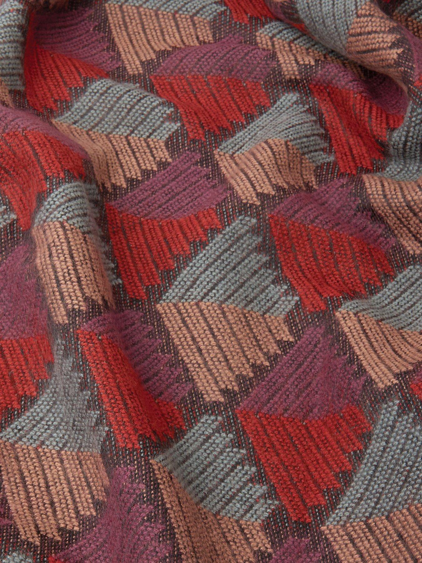 Image 2 of 2 of Accessorize Geometric Jacquard Blanket Scarf - Multi