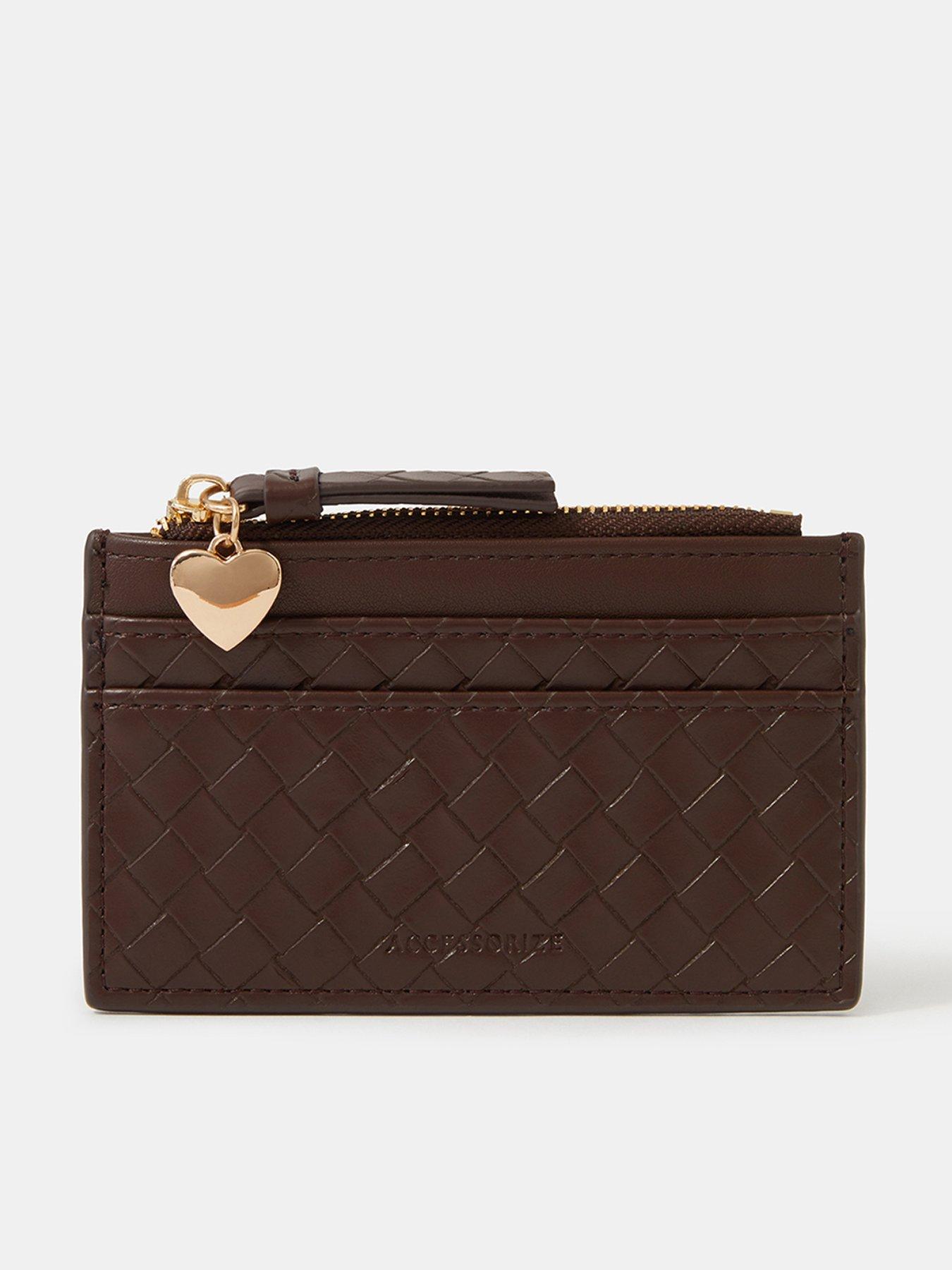 Accessorize Woven Card Holder - Brown