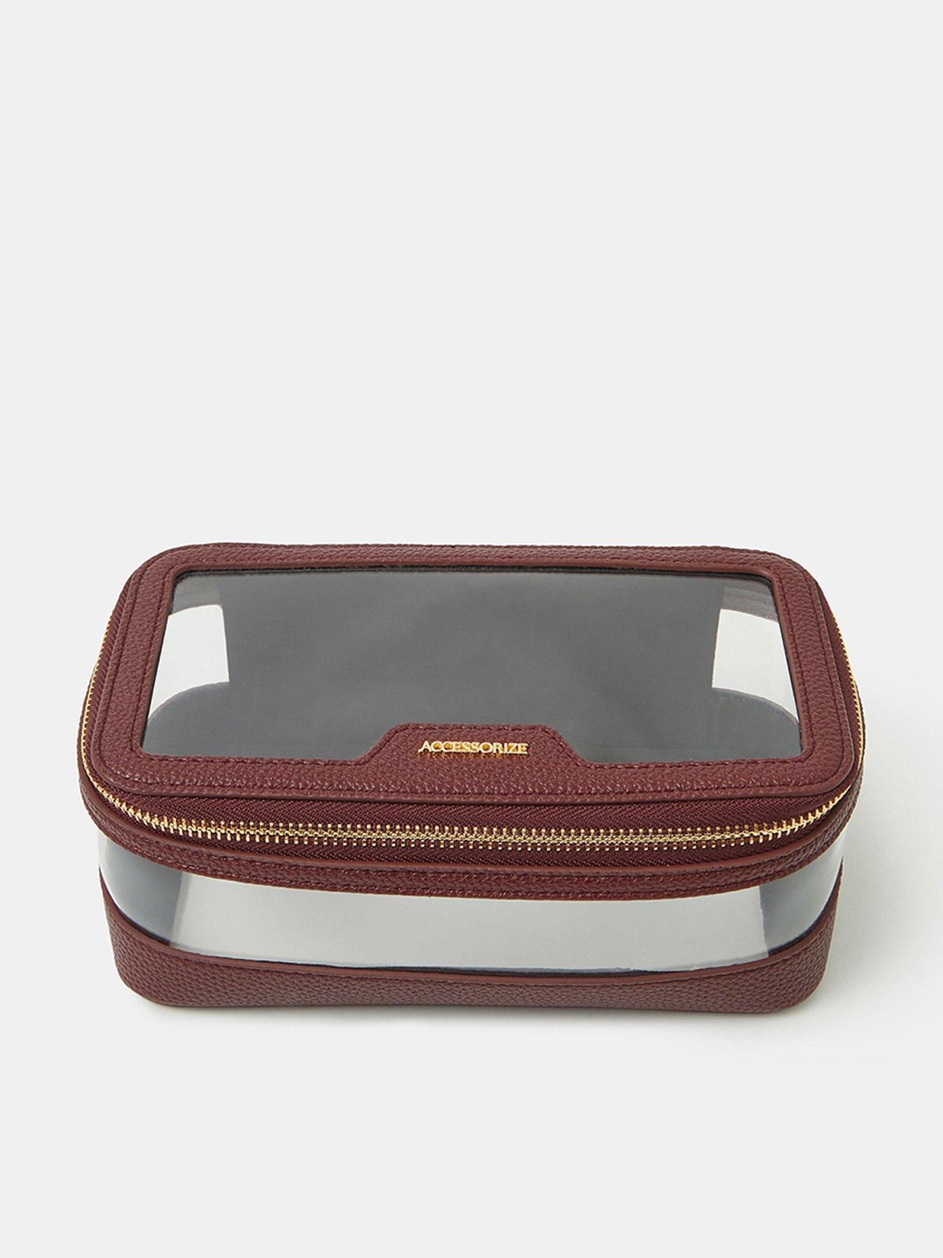 Accessorize Clear Travel Makeup Bag - Red
