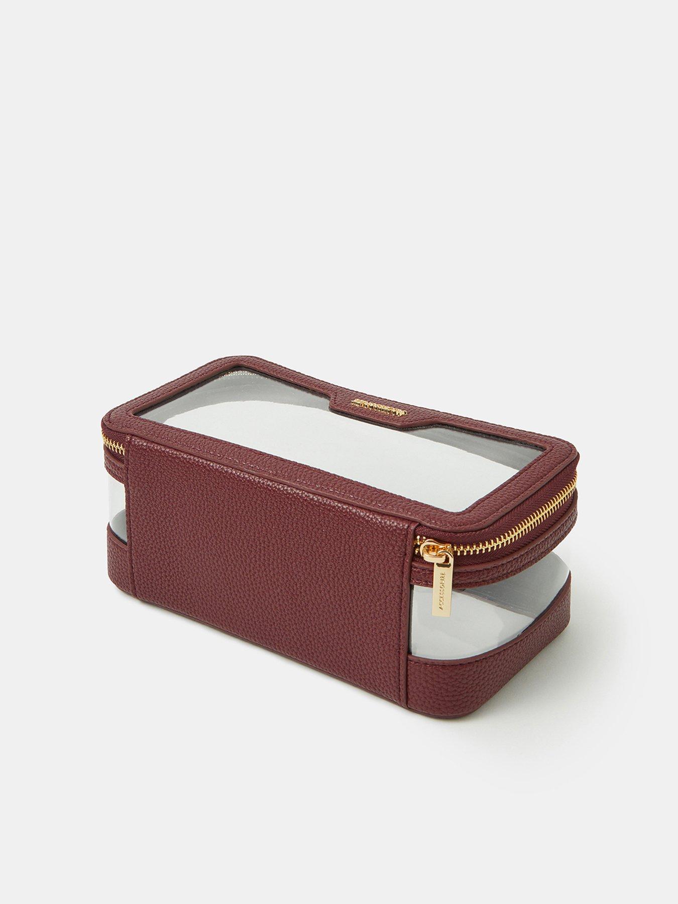 Image 2 of 3 of Accessorize Clear Travel Makeup Bag - Red