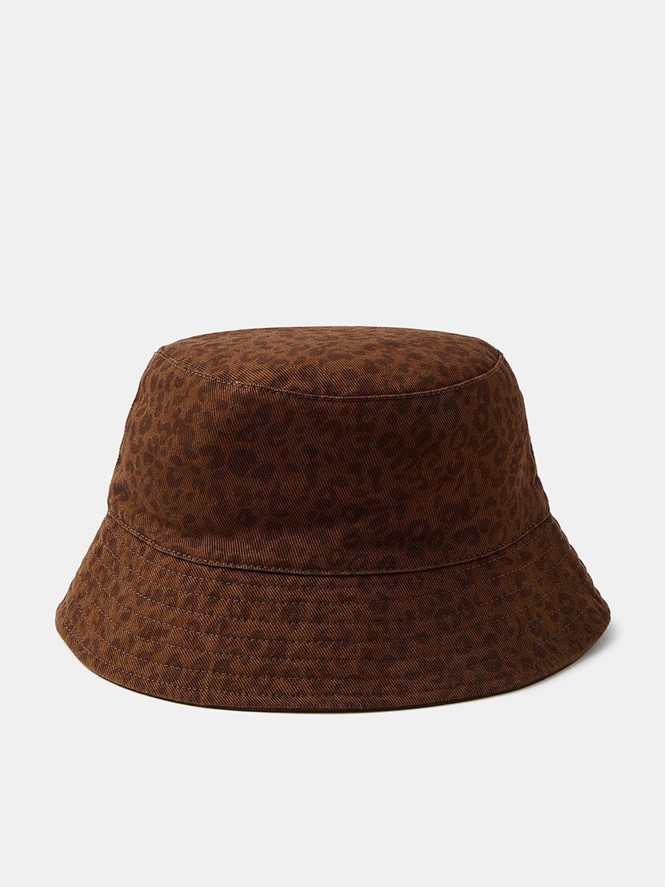 Accessorize Leopard Print Bucket Hat - Brown