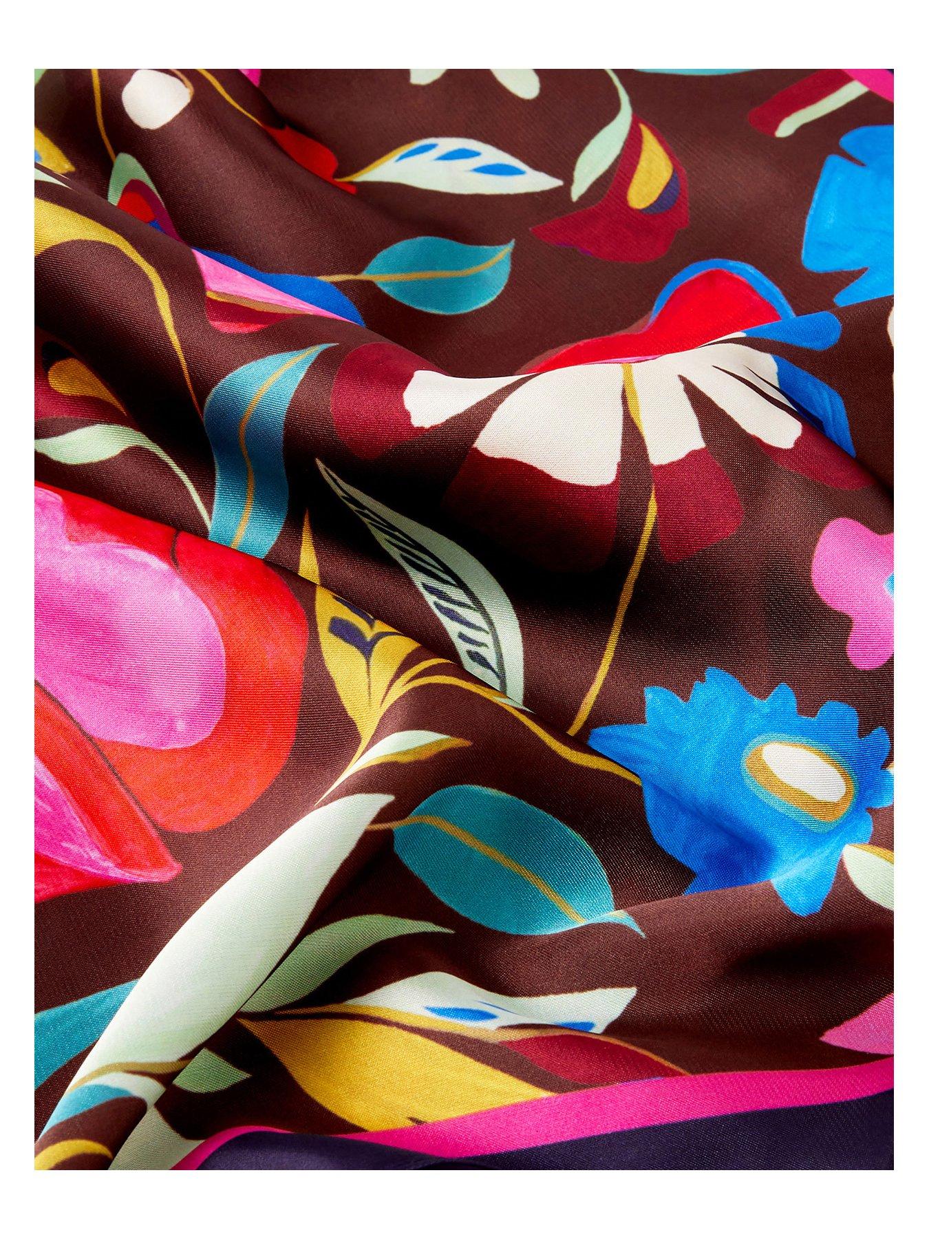 Image 2 of 3 of Accessorize Finola Satin Square Scarf - Multi