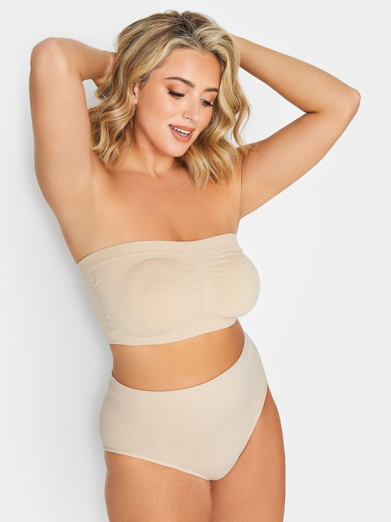 Image 2 of 3 of Yours Curve Seamfree Bandeau Bra - Pink
