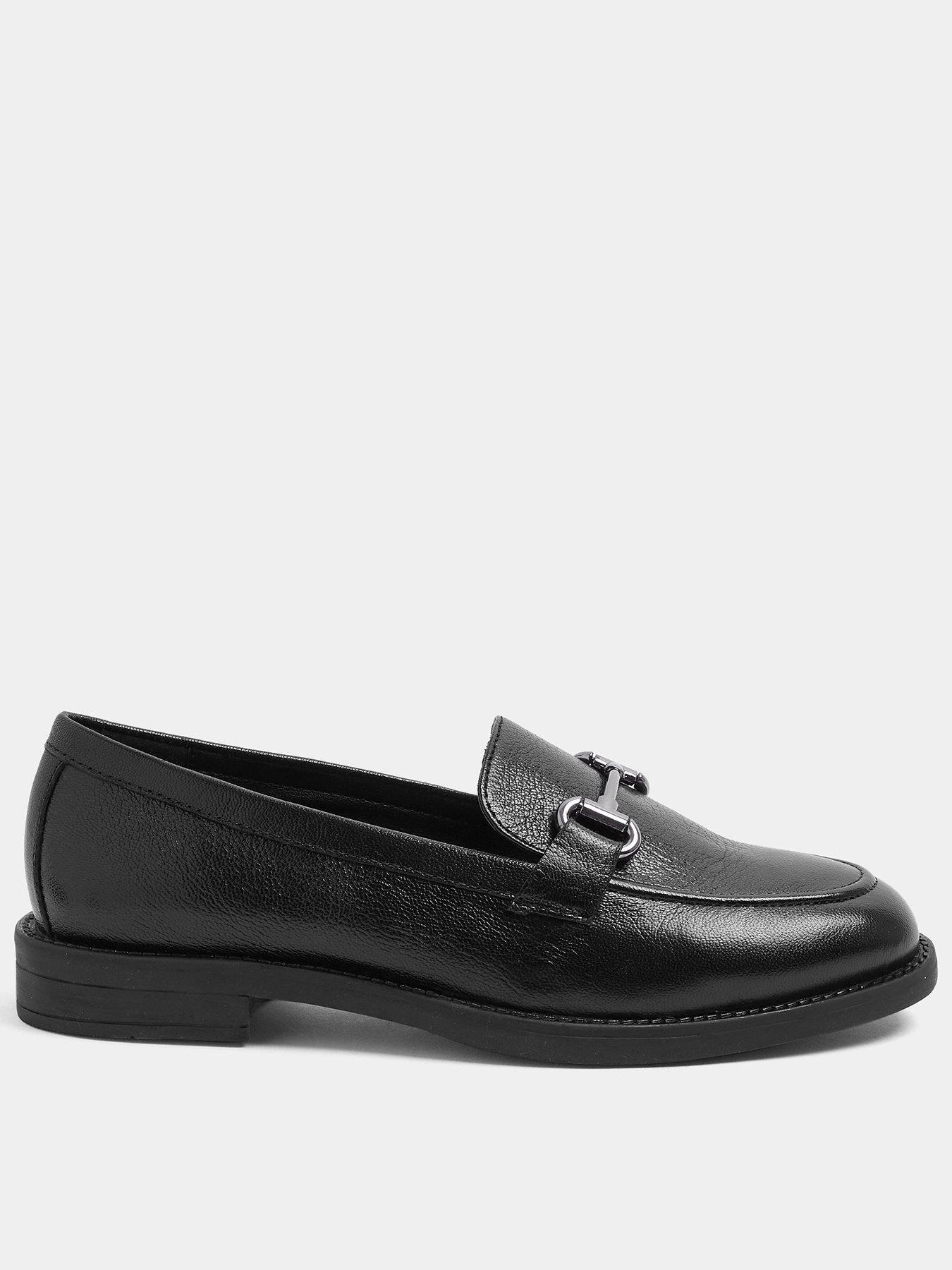 Yours Extra Wide Fit Metal Trim Loafers - Black
