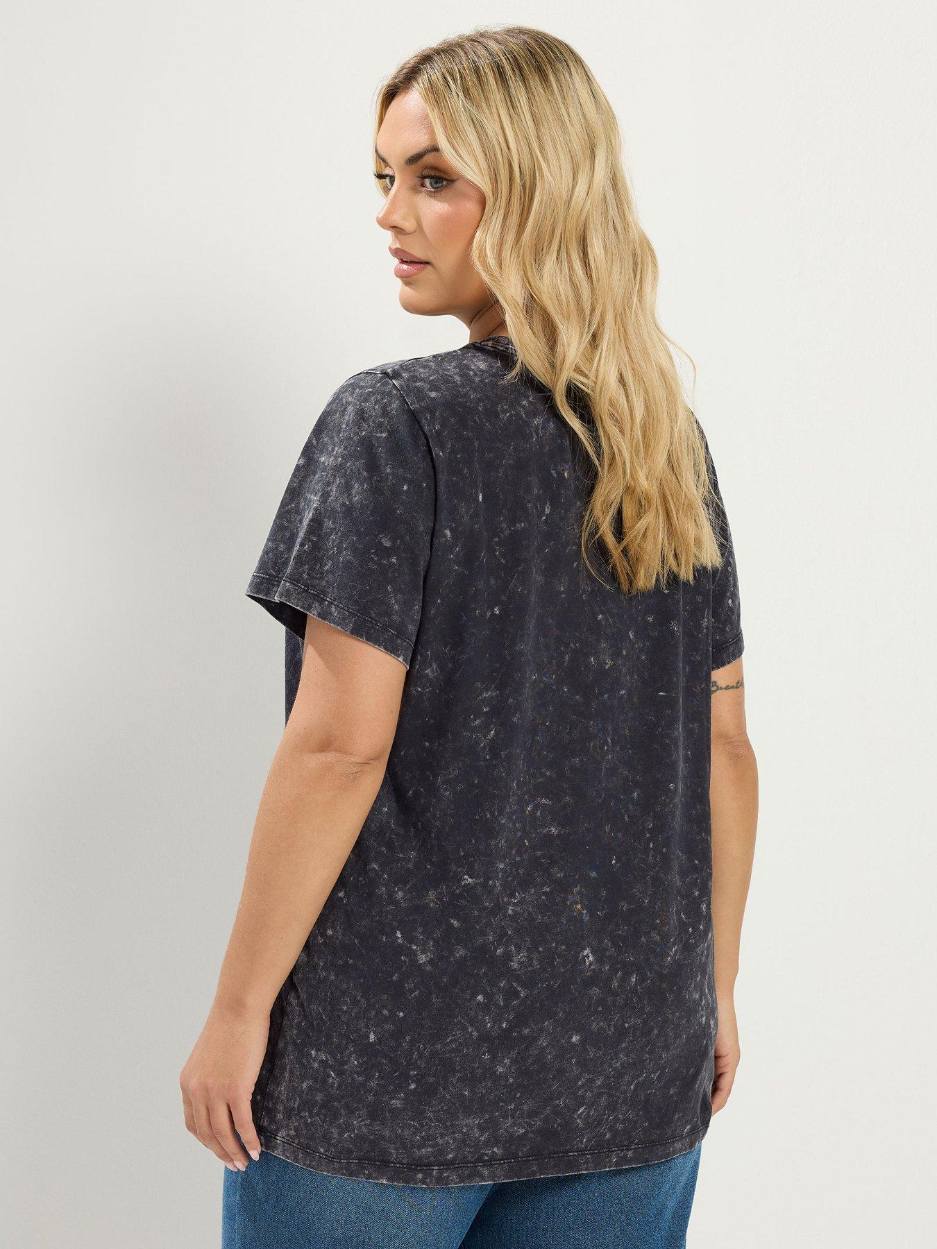 Image 2 of 4 of Yours Curve Set In Sleeve T-Shirt - Grey