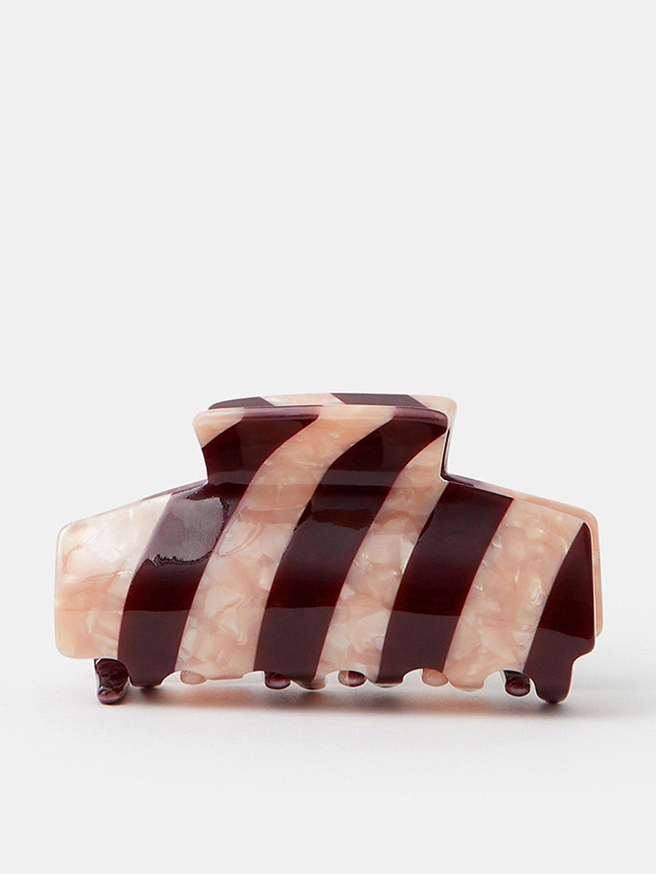 Image 1 of 2 of Accessorize Candy Stripe Claw Clip - Red