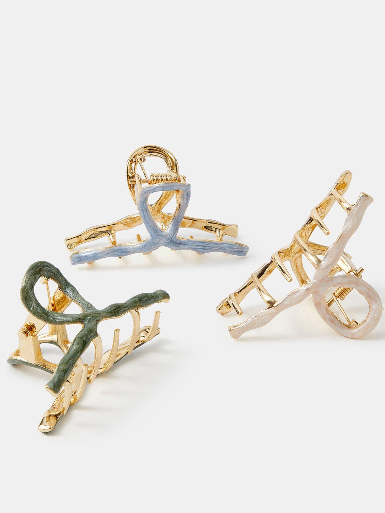 Image 2 of 2 of Accessorize 3 X Enamel Twist Claw Clip