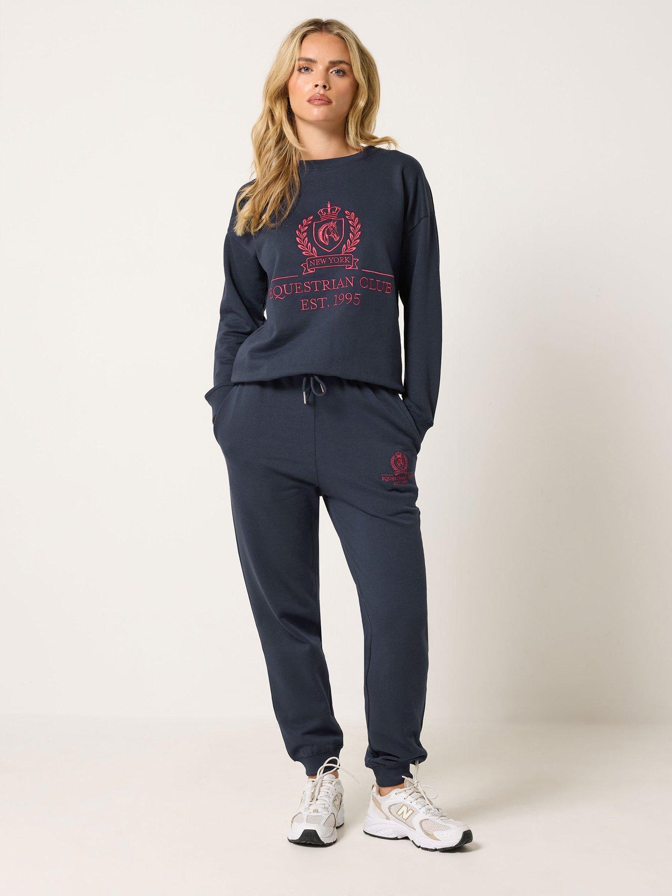 Image 3 of 4 of PixieGirl Petite Equestrian Sweatshirt - Navy Blue
