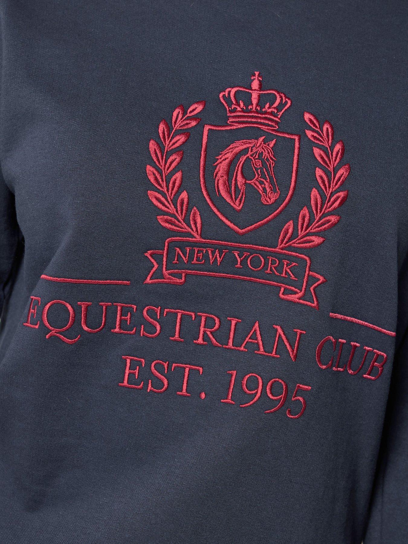 Image 4 of 4 of PixieGirl Petite Equestrian Sweatshirt - Navy Blue