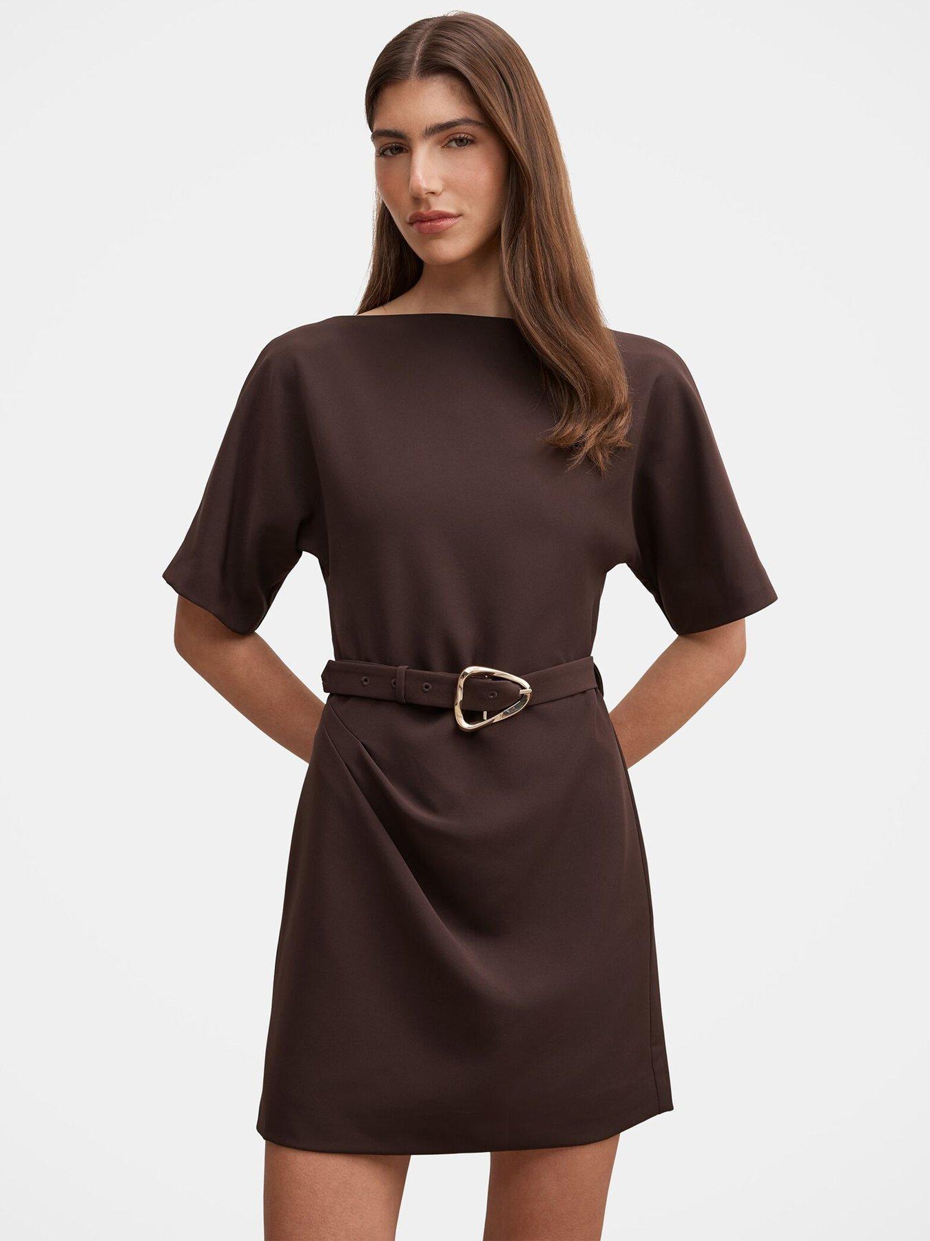 Forever New Tara Belted T-Shirt Mini Dress - Brown