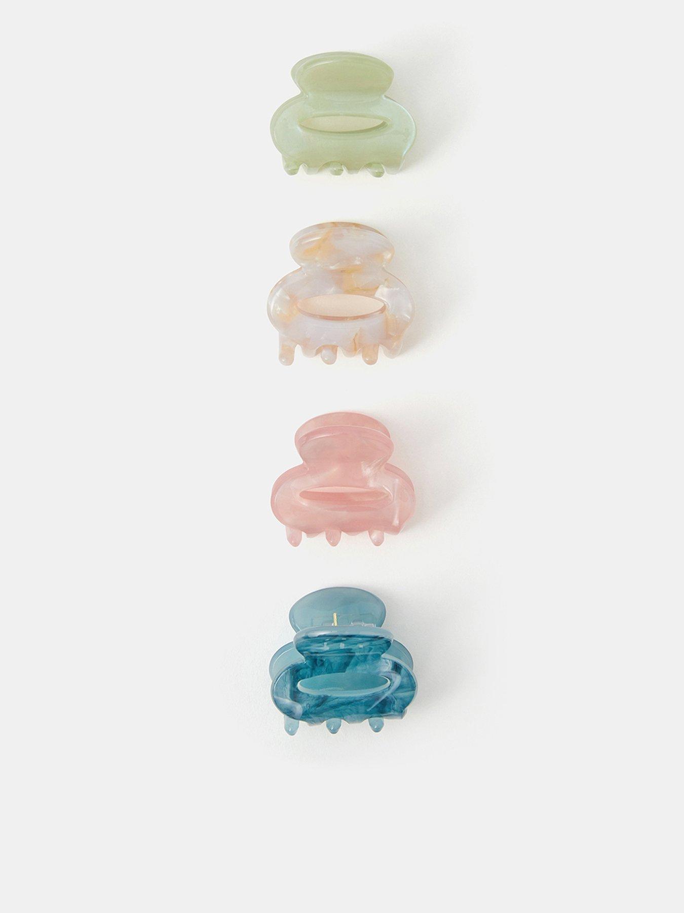 Accessorize Mini Oval Resin Claw Clip Set 4 Pack - Multi