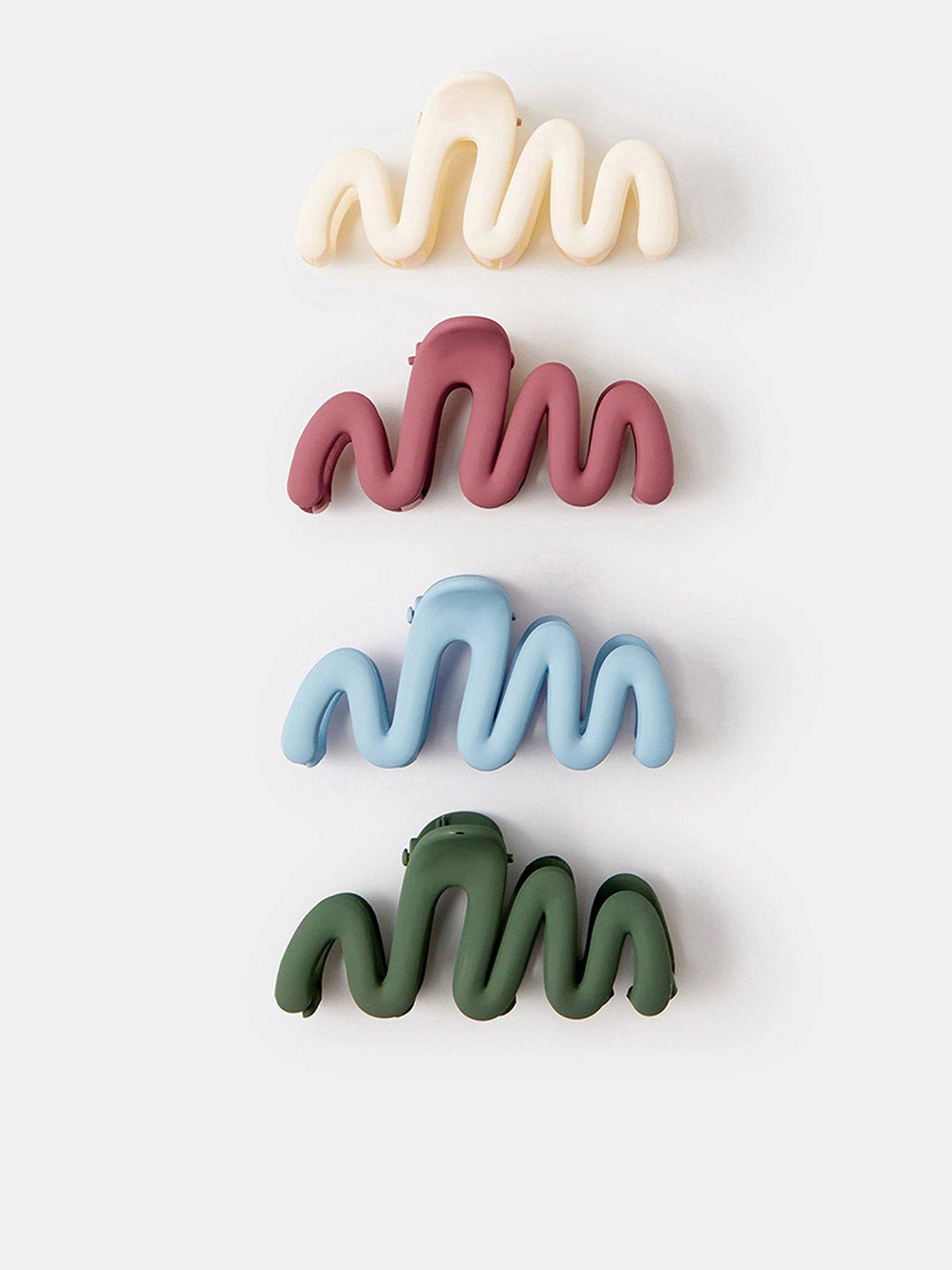 Accessorize Mini Matte Wiggle Claw Clip Set 4 Pack - Multi