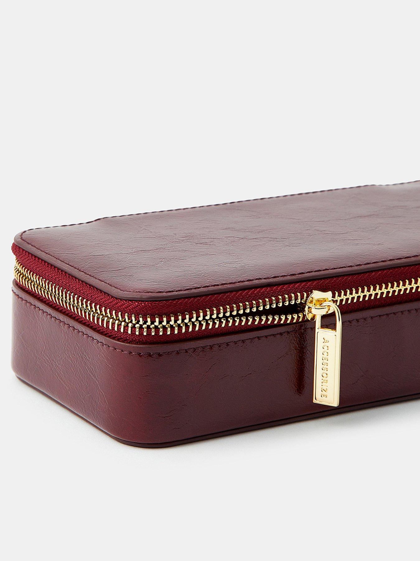 Image 2 of 3 of Accessorize Large Gloss Jewellery Storage Box - Red