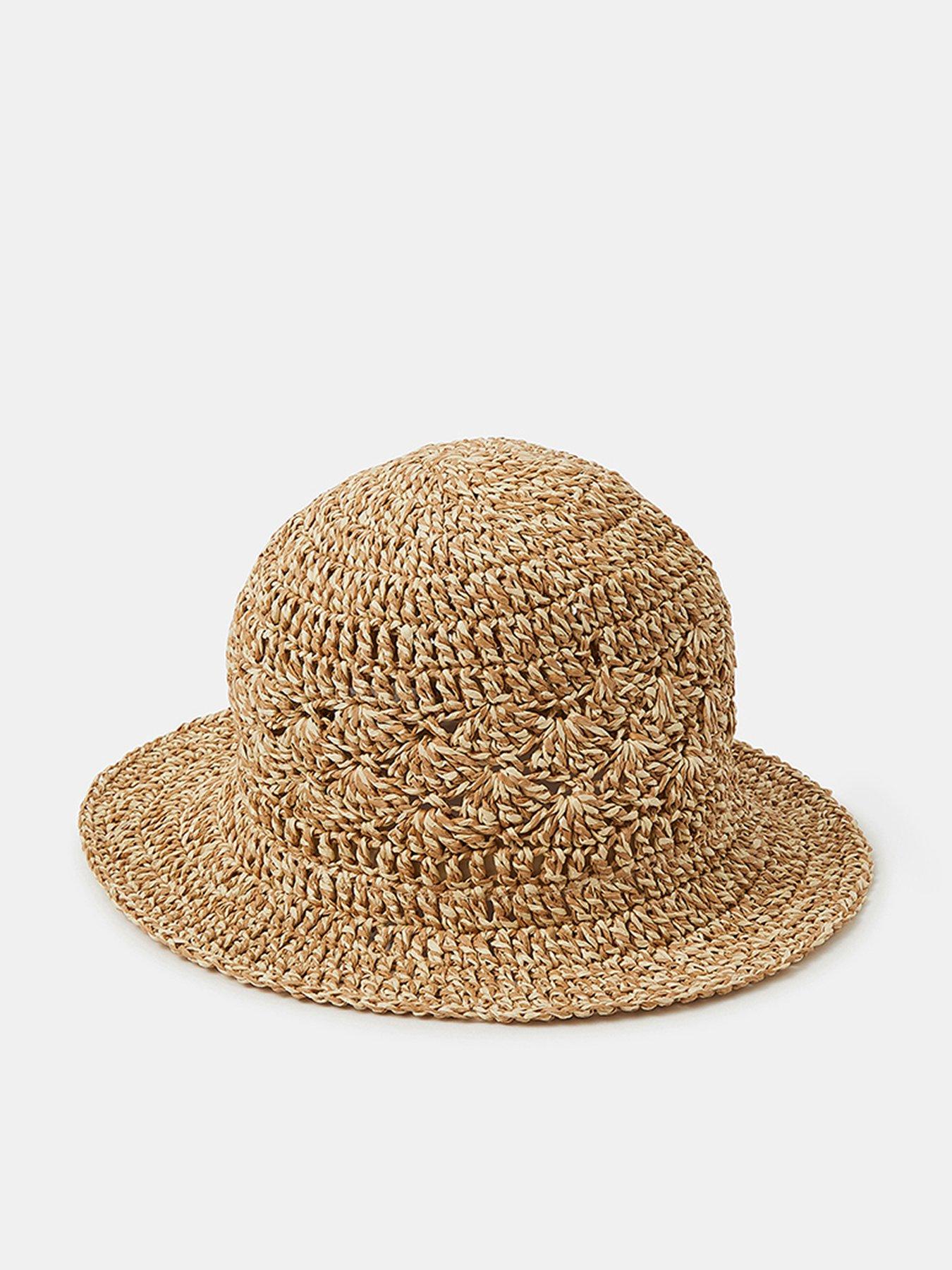 Accessorize Crochet Bucket Hat with Woven Texture - Beige