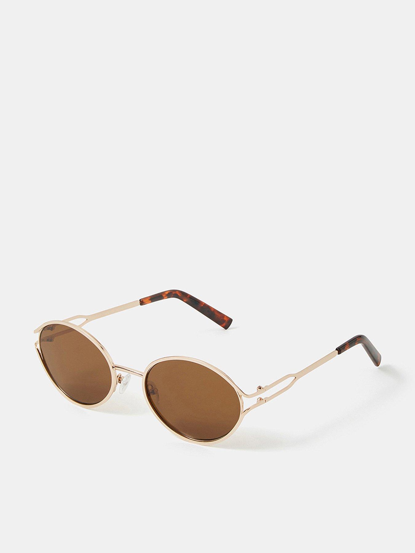 Image 1 of 2 of Accessorize Women's Oval Metal Sunglasses with Tinted Lenses - Gold