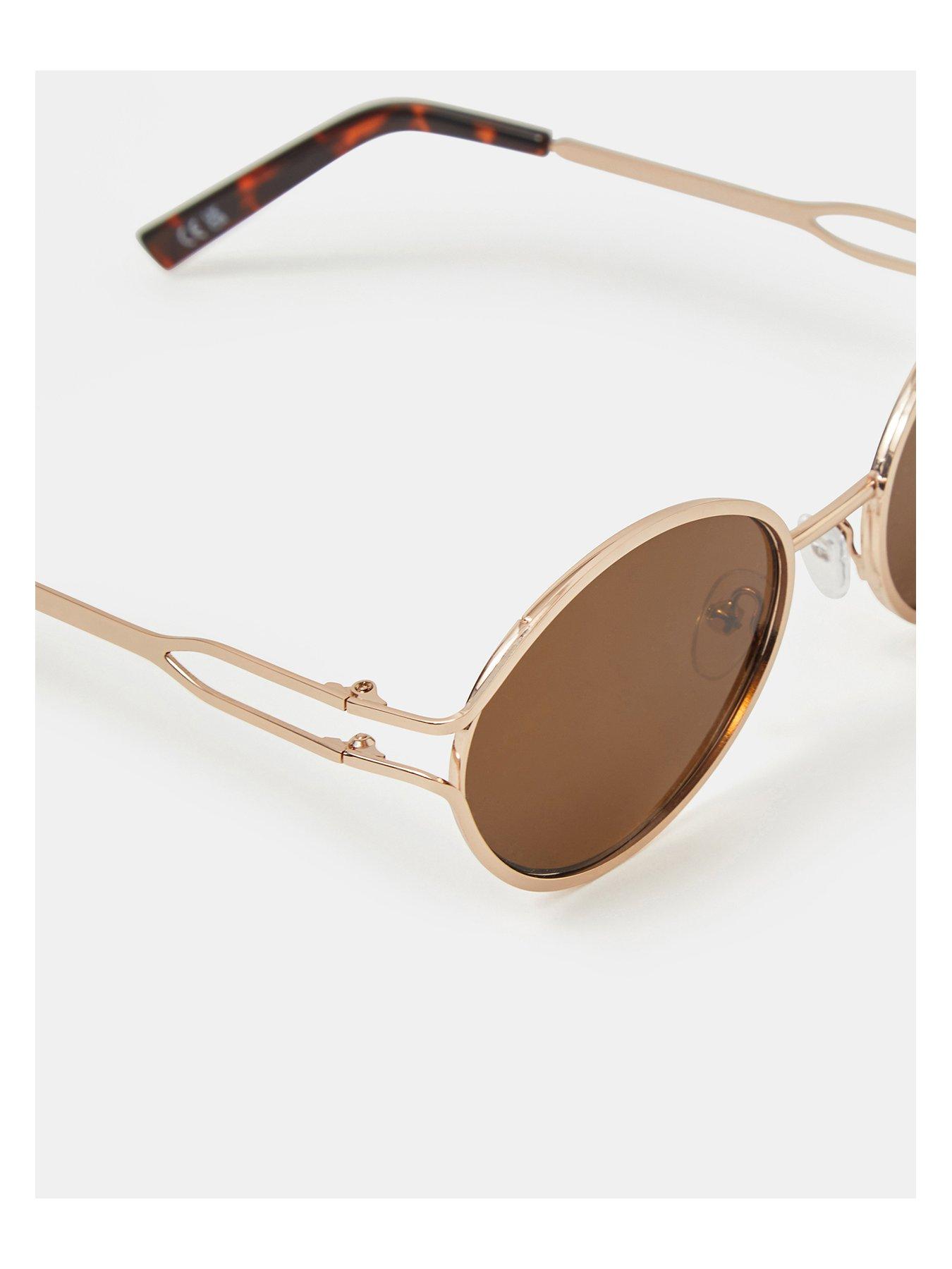 Image 2 of 2 of Accessorize Women's Oval Metal Sunglasses with Tinted Lenses - Gold