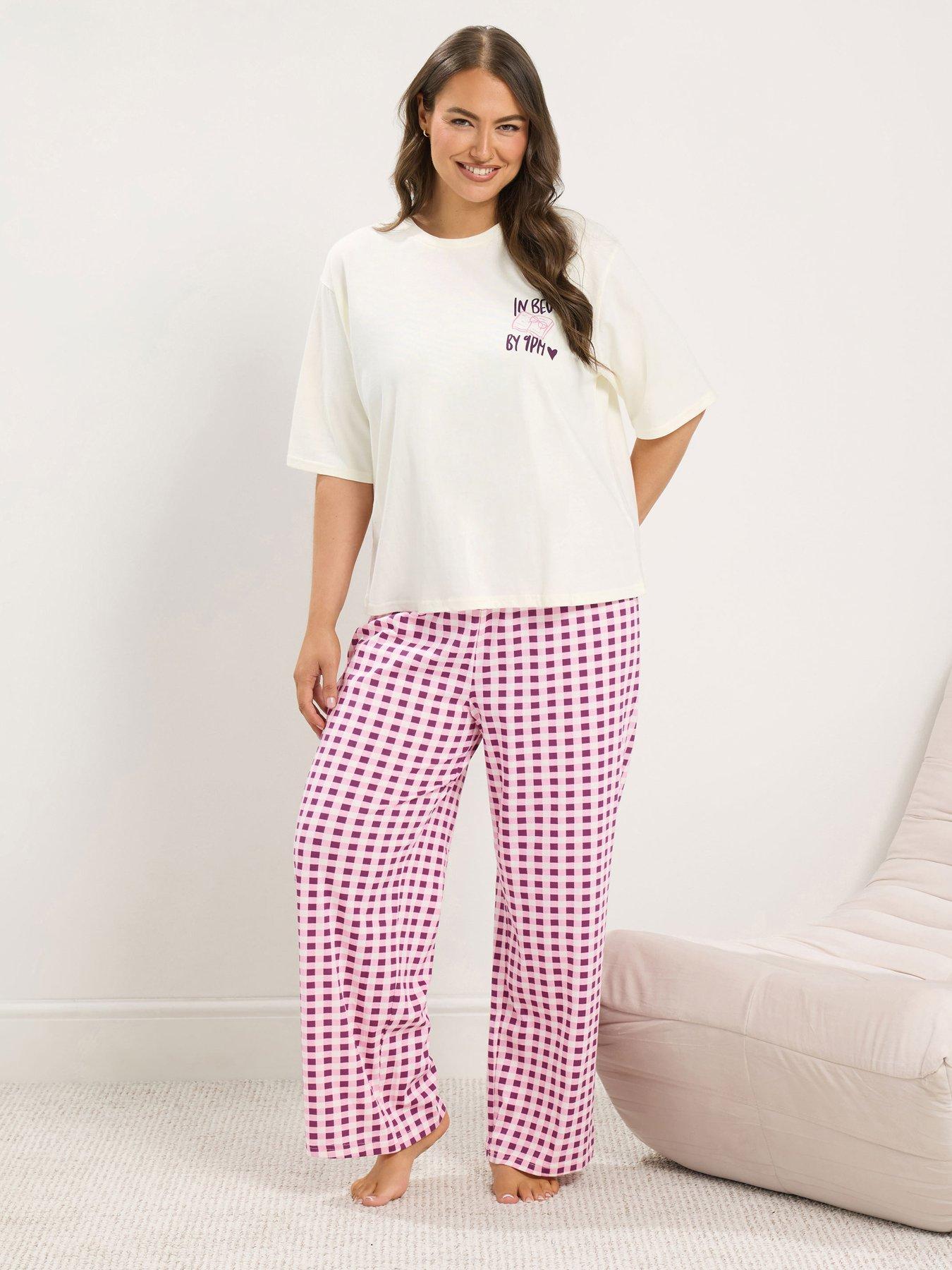 Yours Curve Gingham Sleep Pj Set