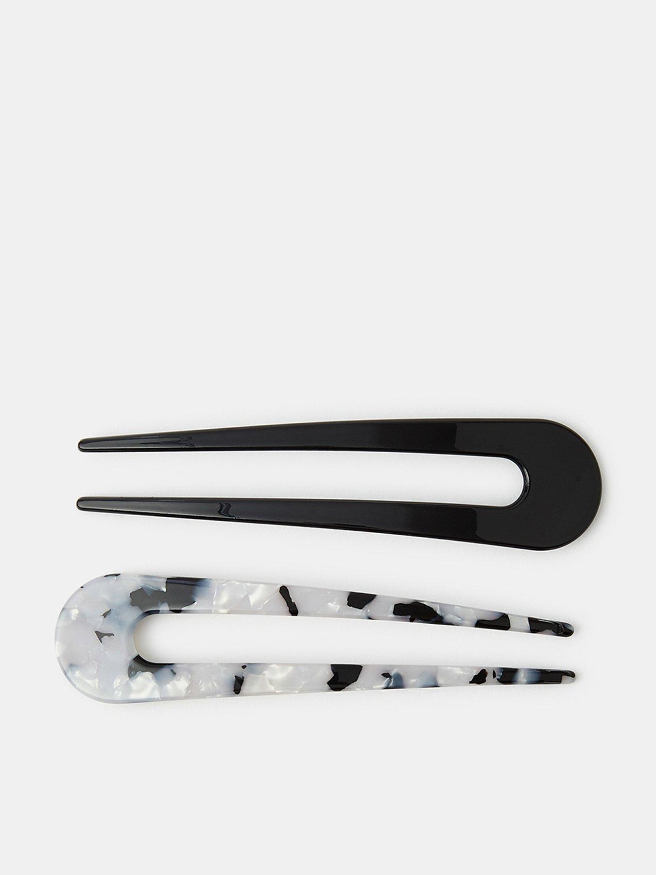 Accessorize 2 Pack Monochrome French Hair Pins - Multi