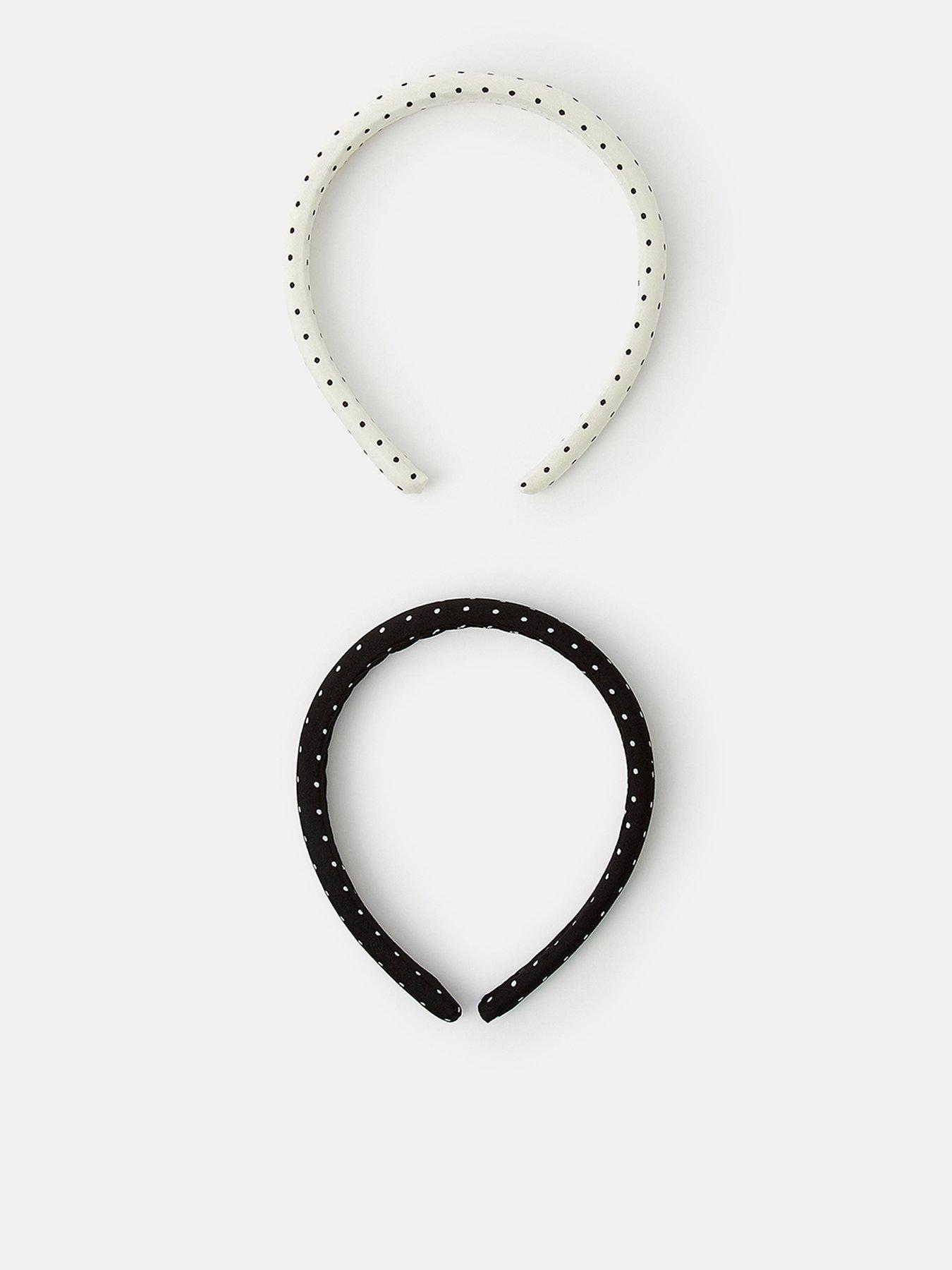 Accessorize 2 Pack Monochrome Polka Dot Headbands - Multi