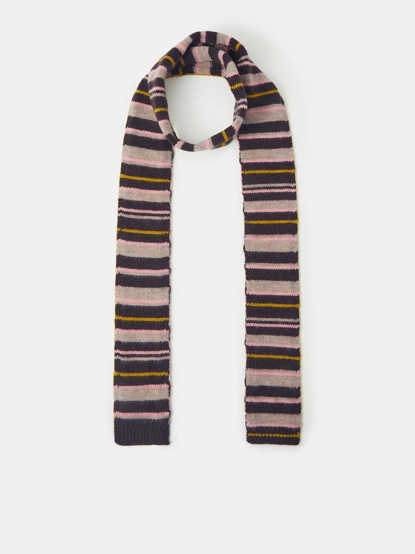 Accessorize Striped Knit Skinny Scarf - Multi
