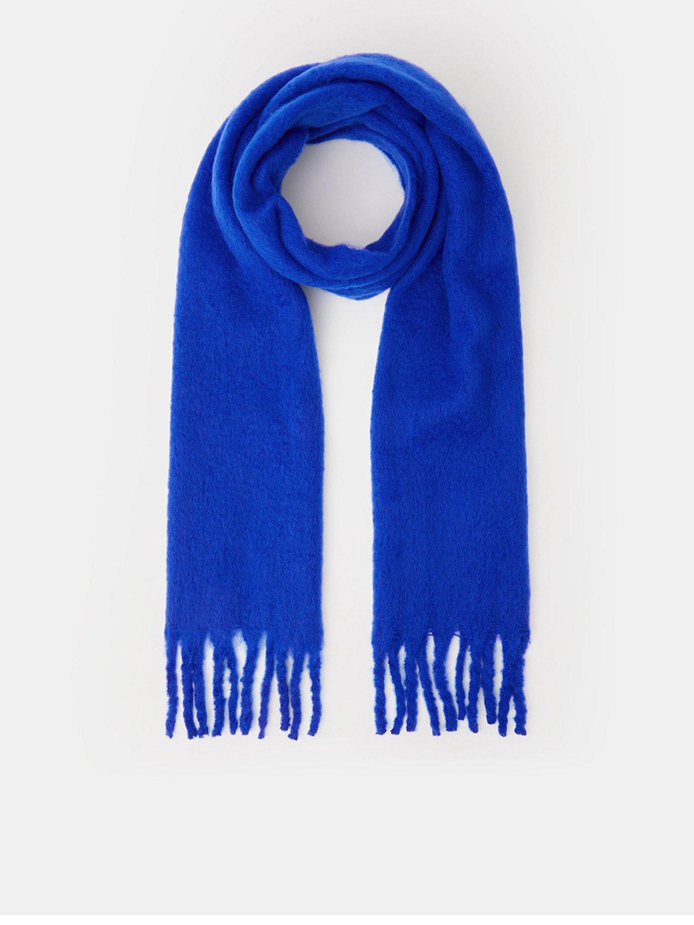 Image 1 of 2 of Accessorize Super Fluffy Skinny Scarf - Blue