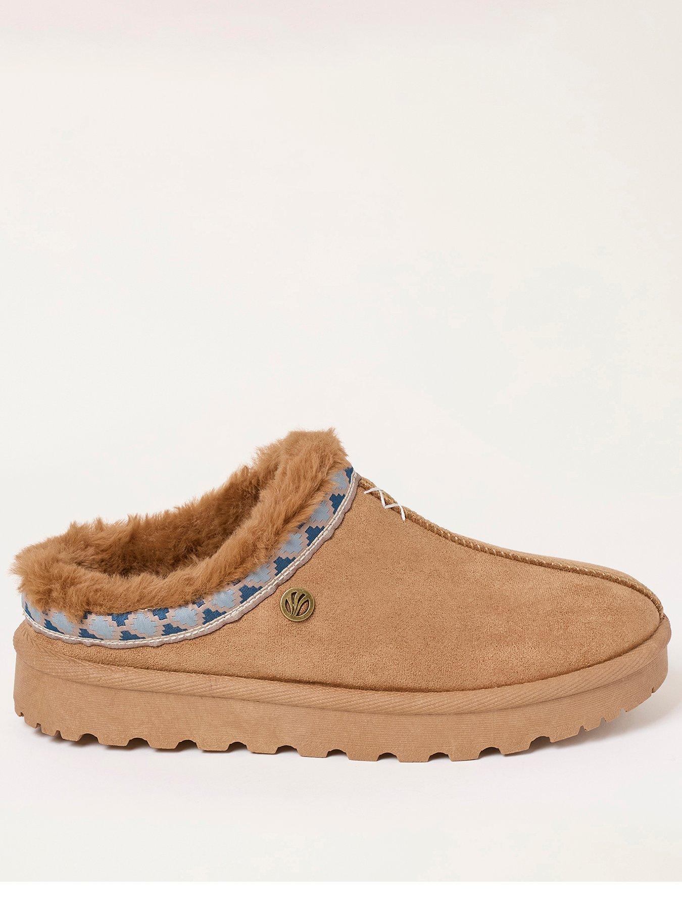 Image 1 of 5 of FatFace Womens Lyra Cosy Lined Chunky Sole Mule Slippers - Brown