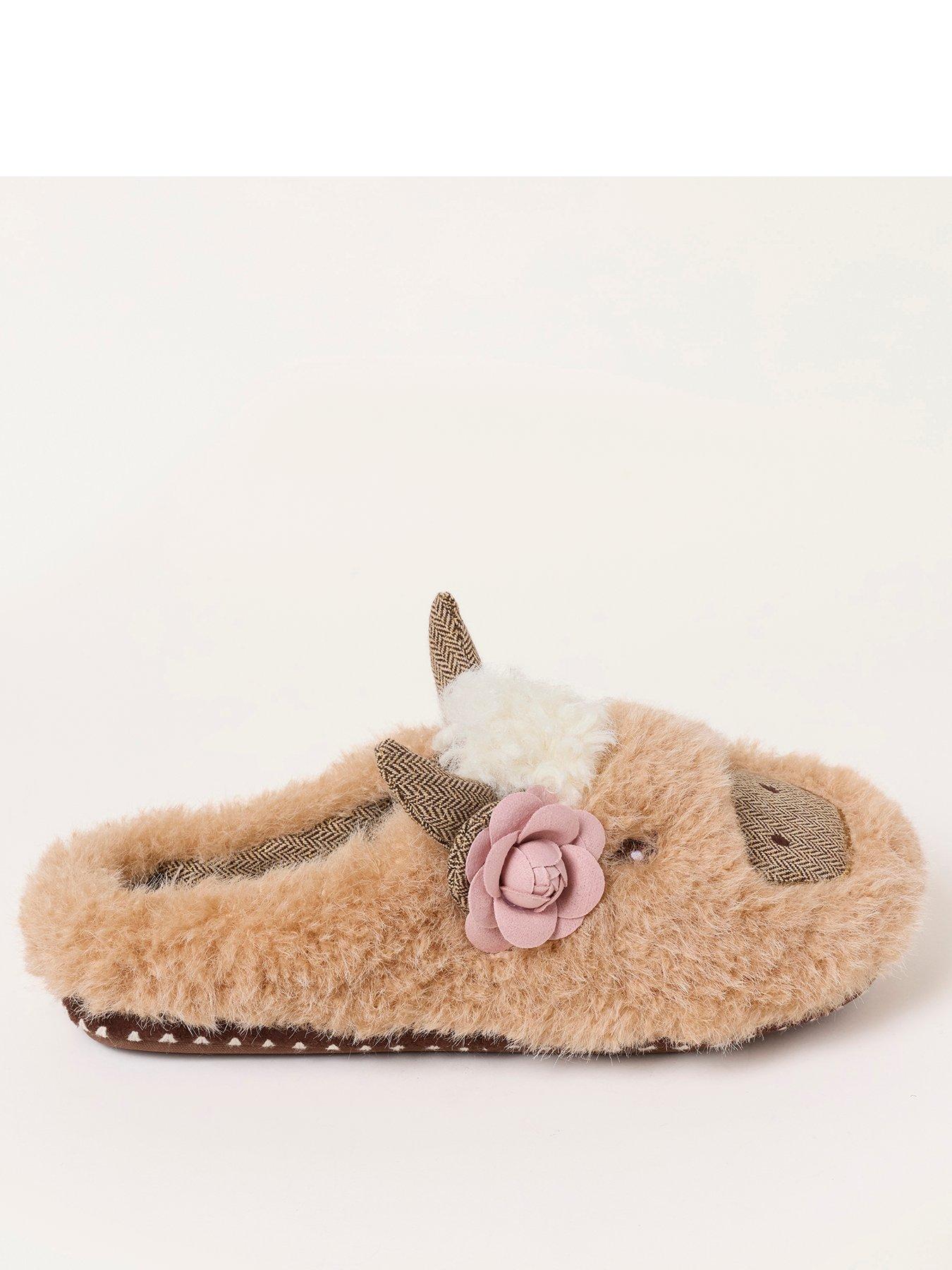 FatFace Highland Cow Slipper - Brown