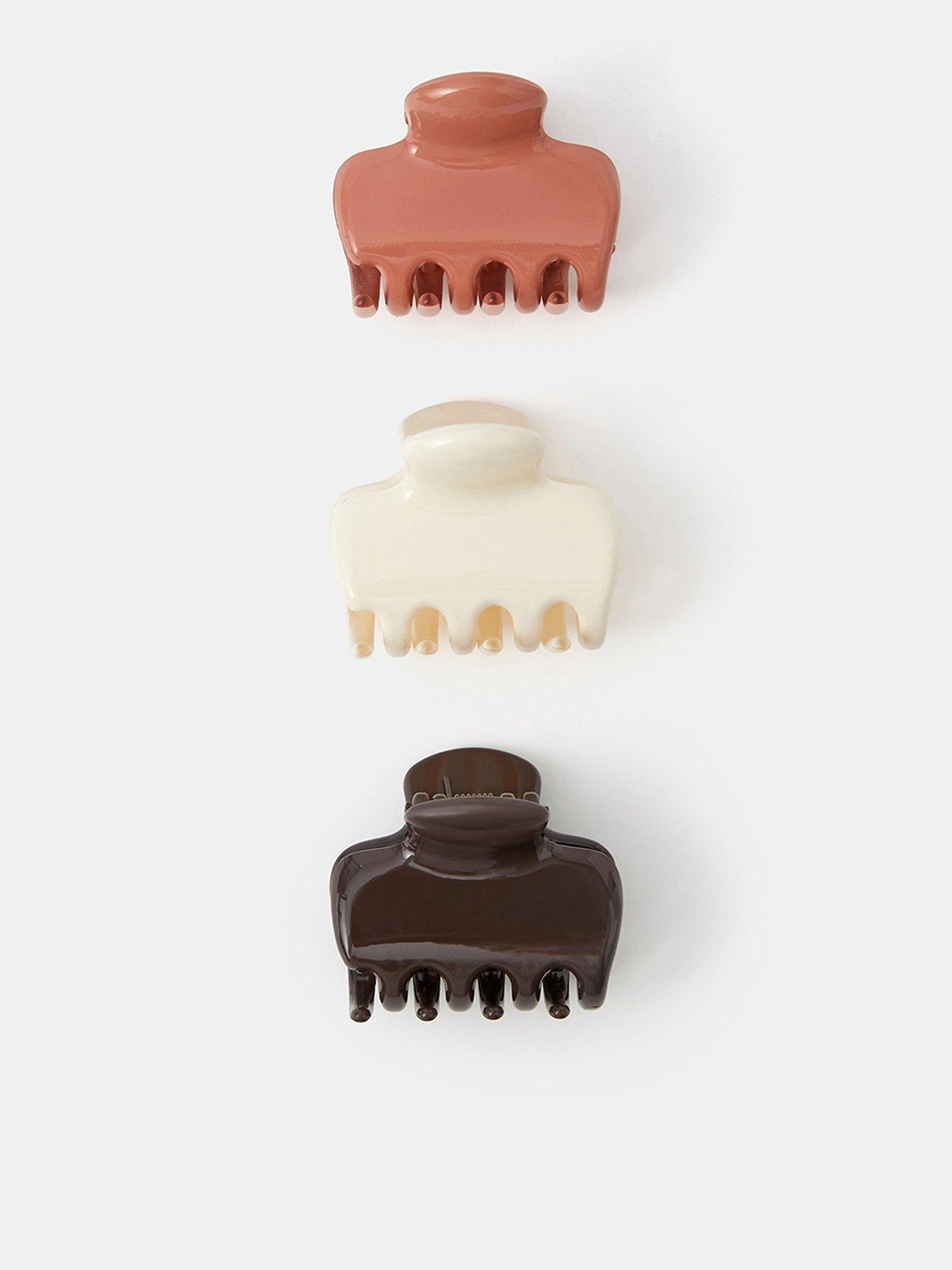 Accessorize Glossy Mini Claw Hair Clip Set 3 Pack - Multi