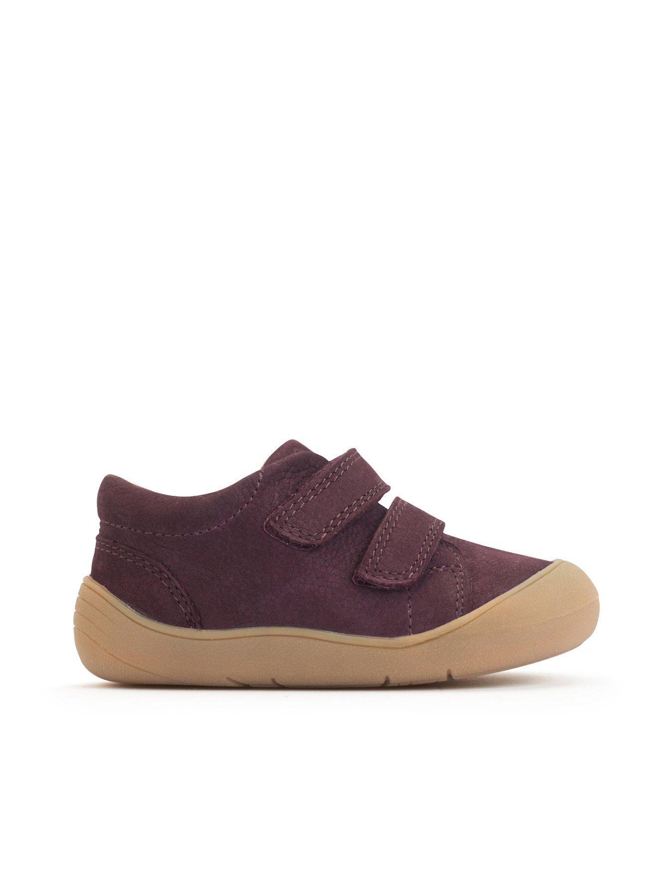 Image 1 of 6 of Start-rite Kids' Nubuck First Walking Booties with Double Rip Tape Fastening - Burgundy