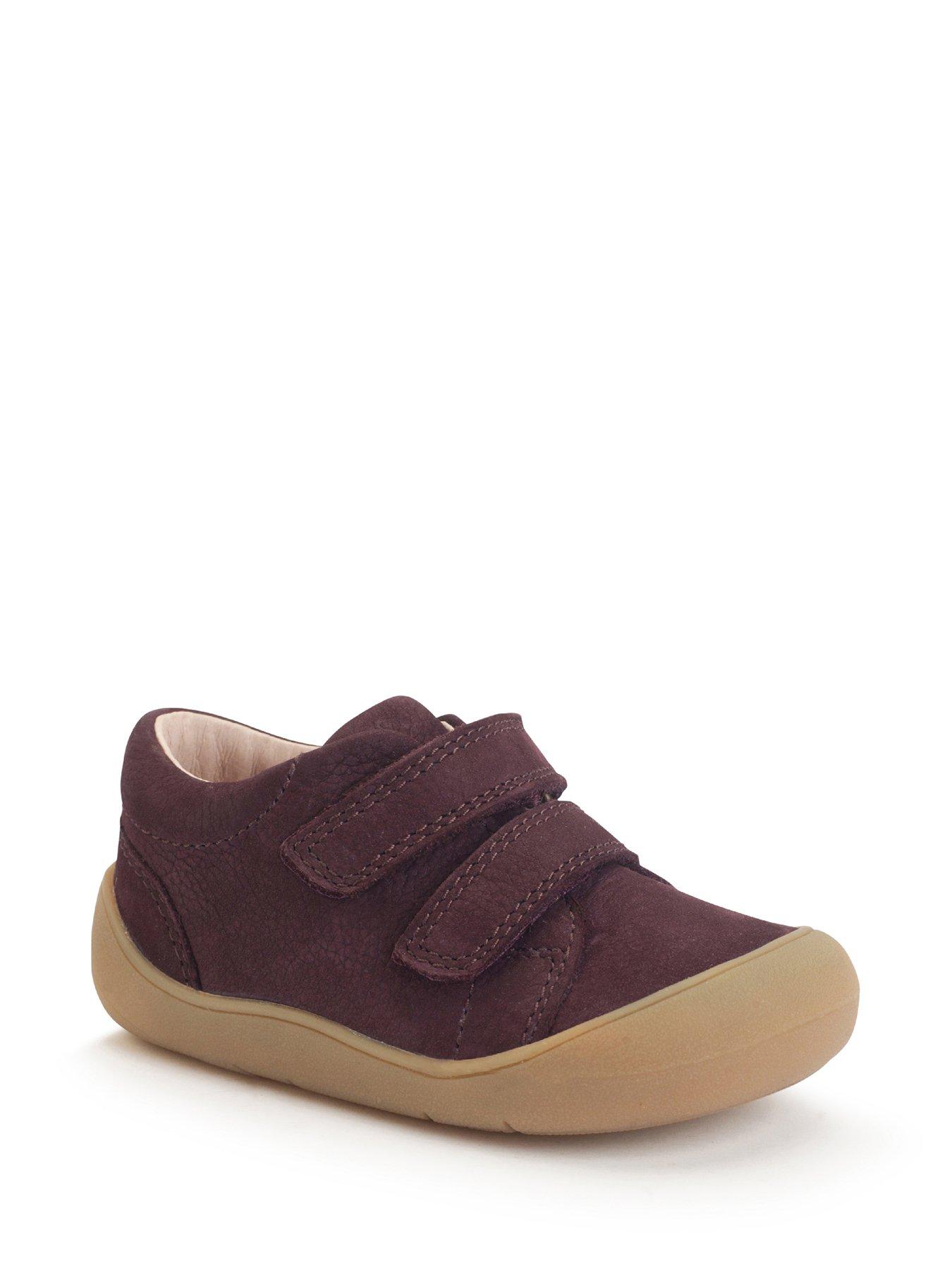 Image 4 of 6 of Start-rite Kids' Nubuck First Walking Booties with Double Rip Tape Fastening - Burgundy