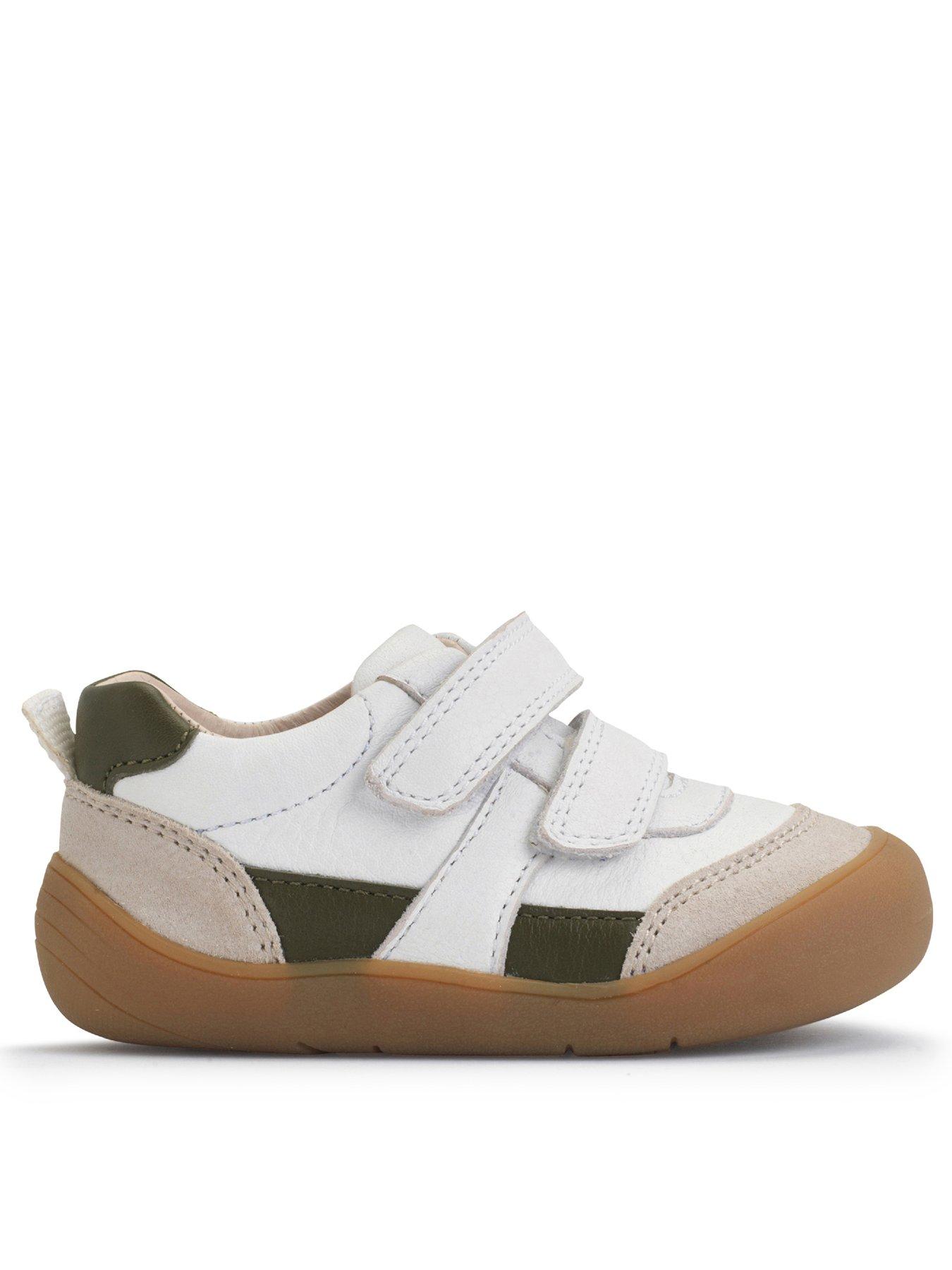Start-rite Duel Leather Trainers - White/Khaki
