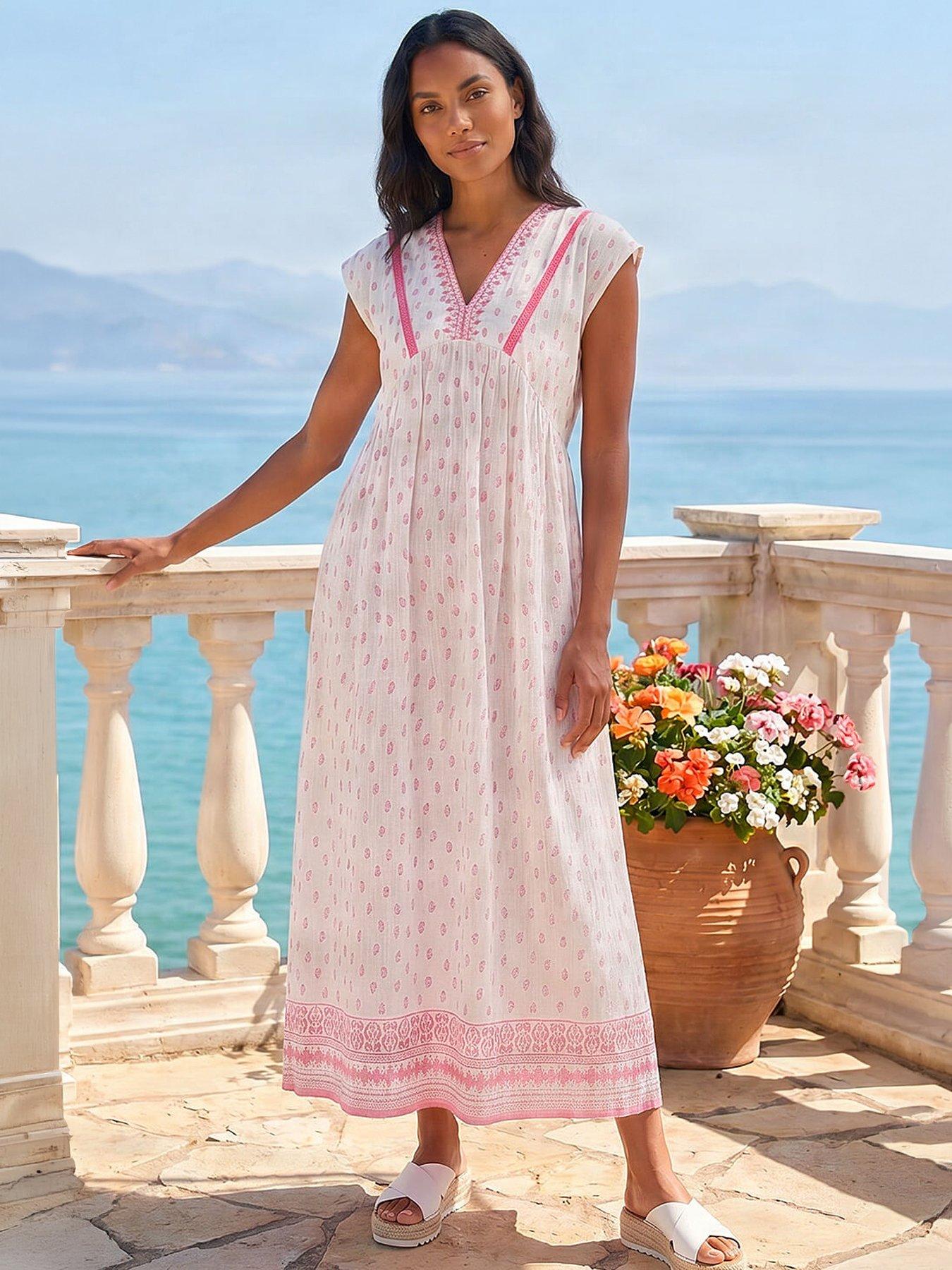Roman Lace Trim Paisley Dress