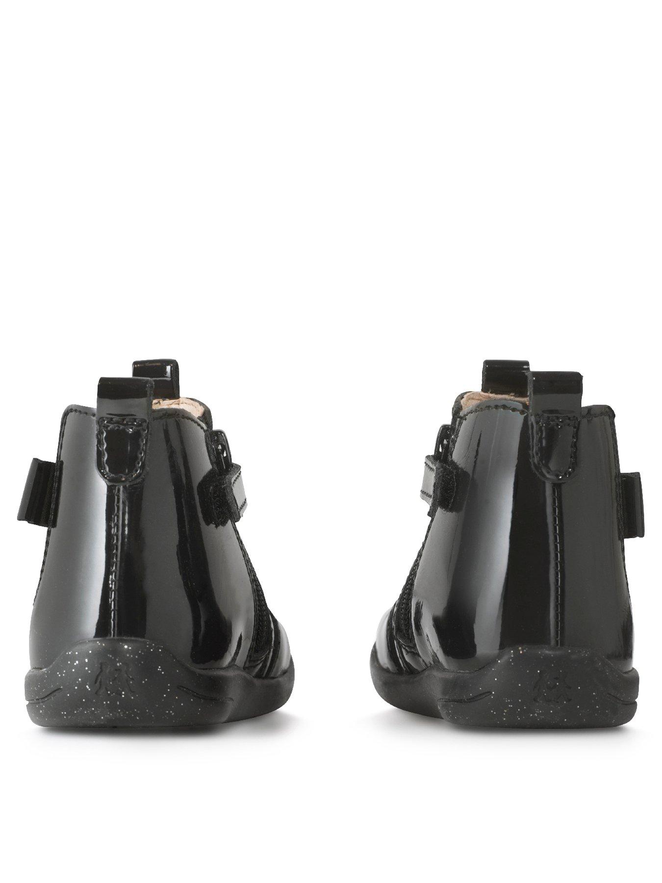 Image 3 of 6 of Start-rite Girls' Patent T-Bar Boots with Metallic Gold Panels - Black