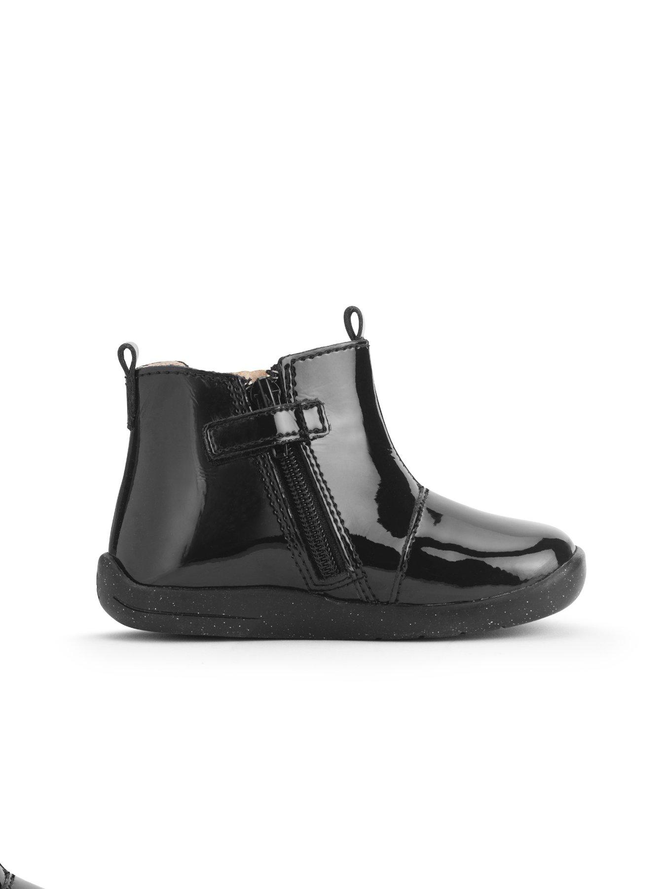 Image 6 of 6 of Start-rite Girls' Patent T-Bar Boots with Metallic Gold Panels - Black