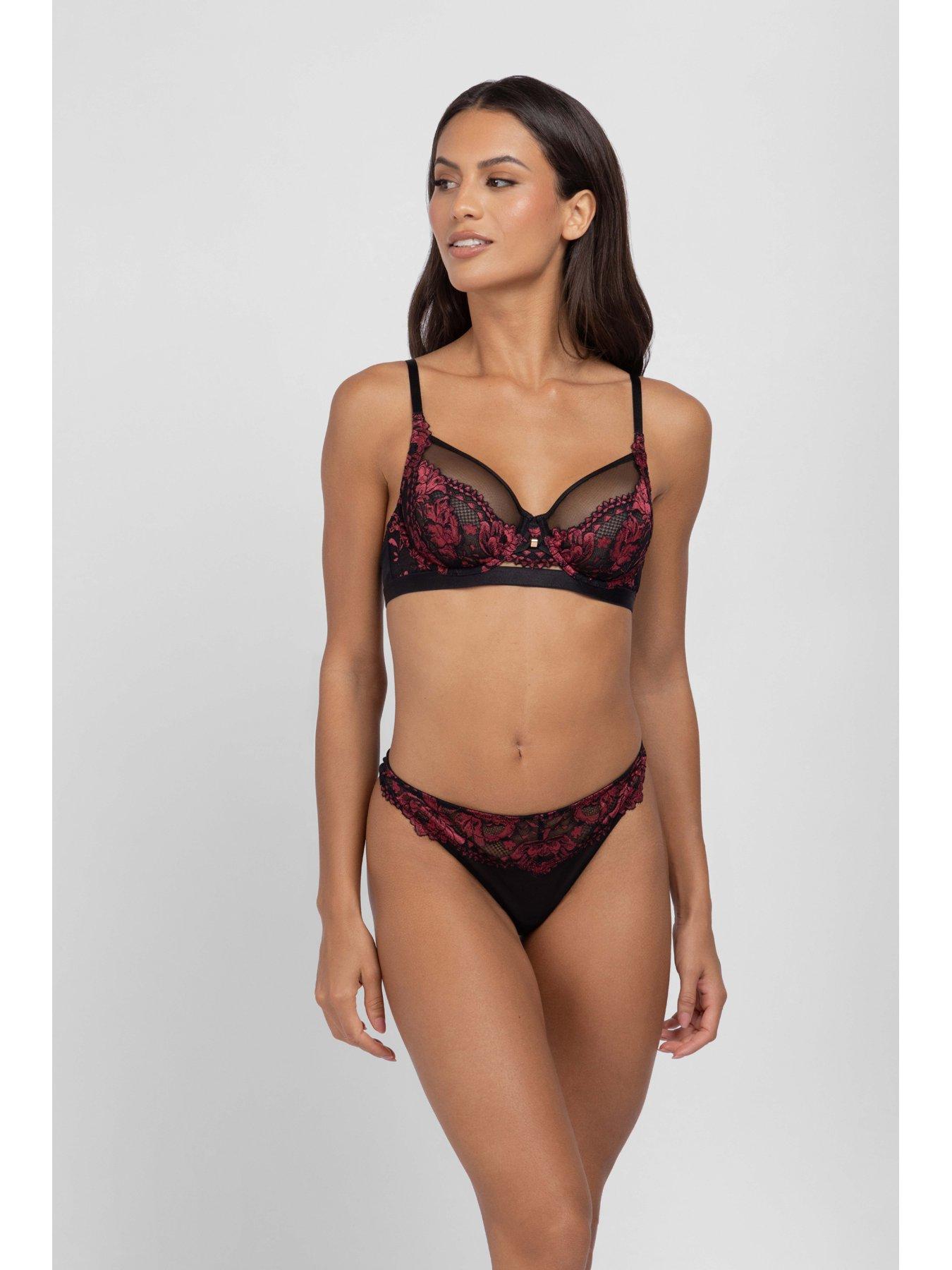 Image 3 of 5 of DORINA Jemma Two Tone Lace Non Padded Wired Bra - Red