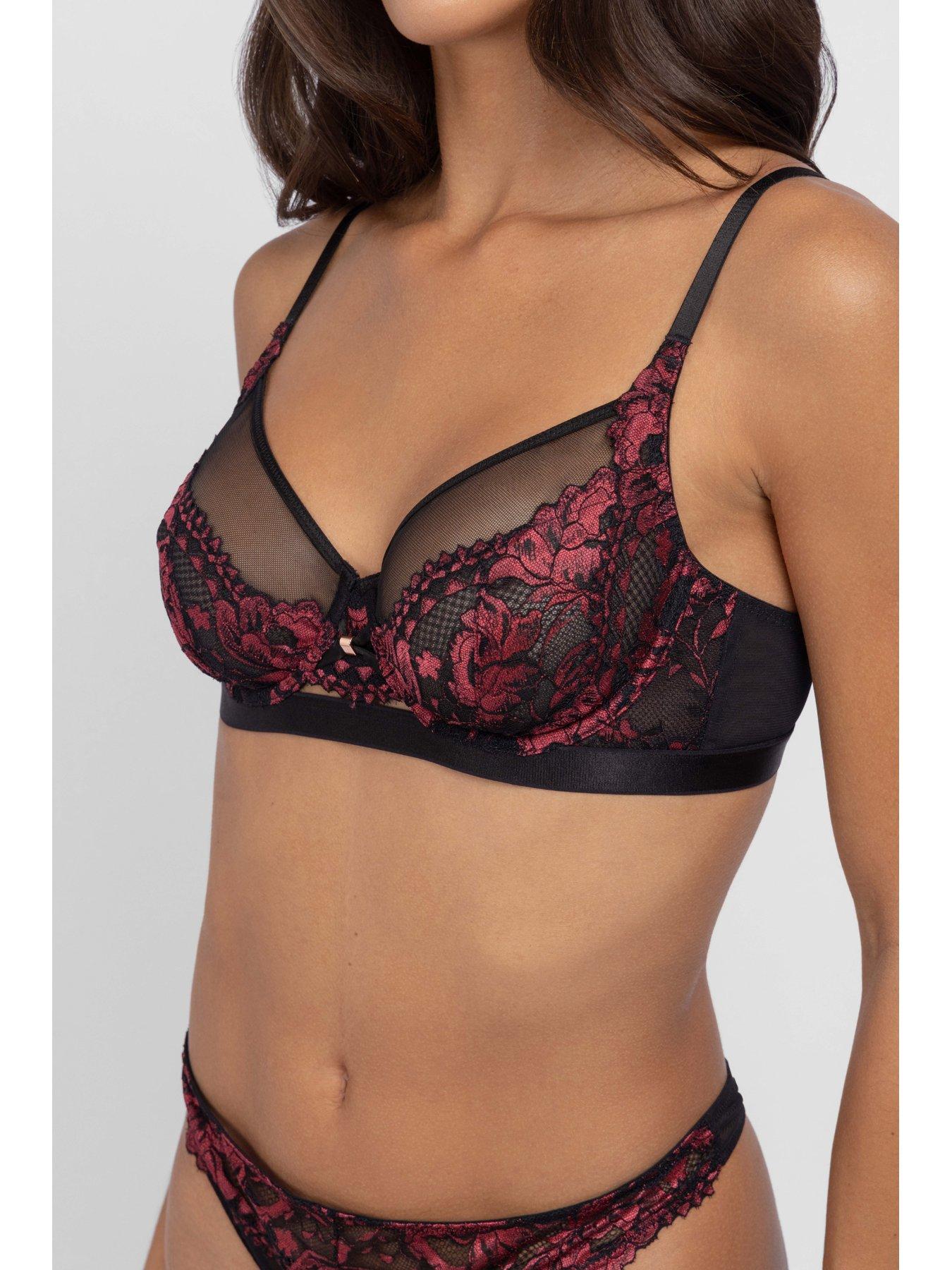 Image 4 of 5 of DORINA Jemma Two Tone Lace Non Padded Wired Bra - Red