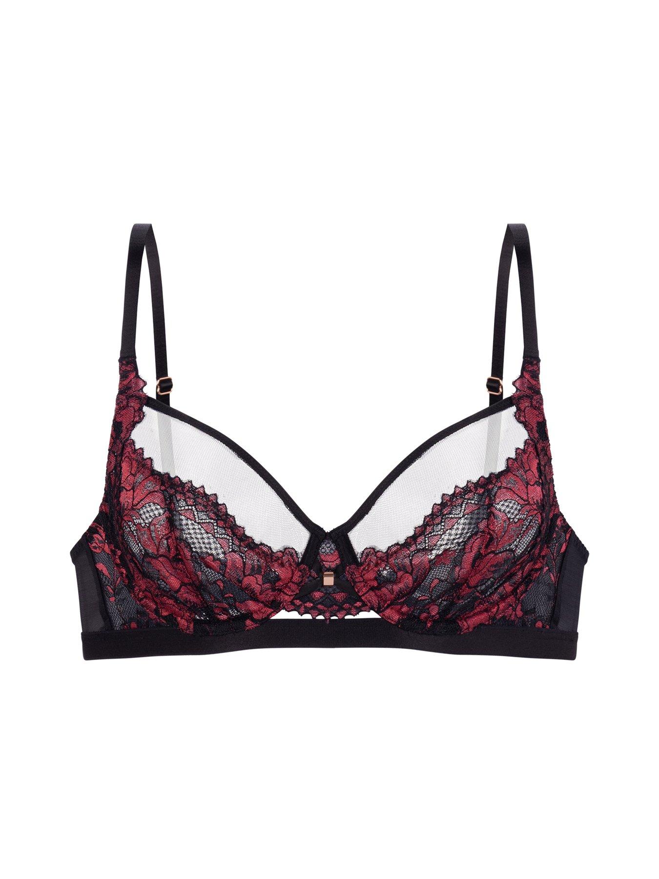 Image 5 of 5 of DORINA Jemma Two Tone Lace Non Padded Wired Bra - Red