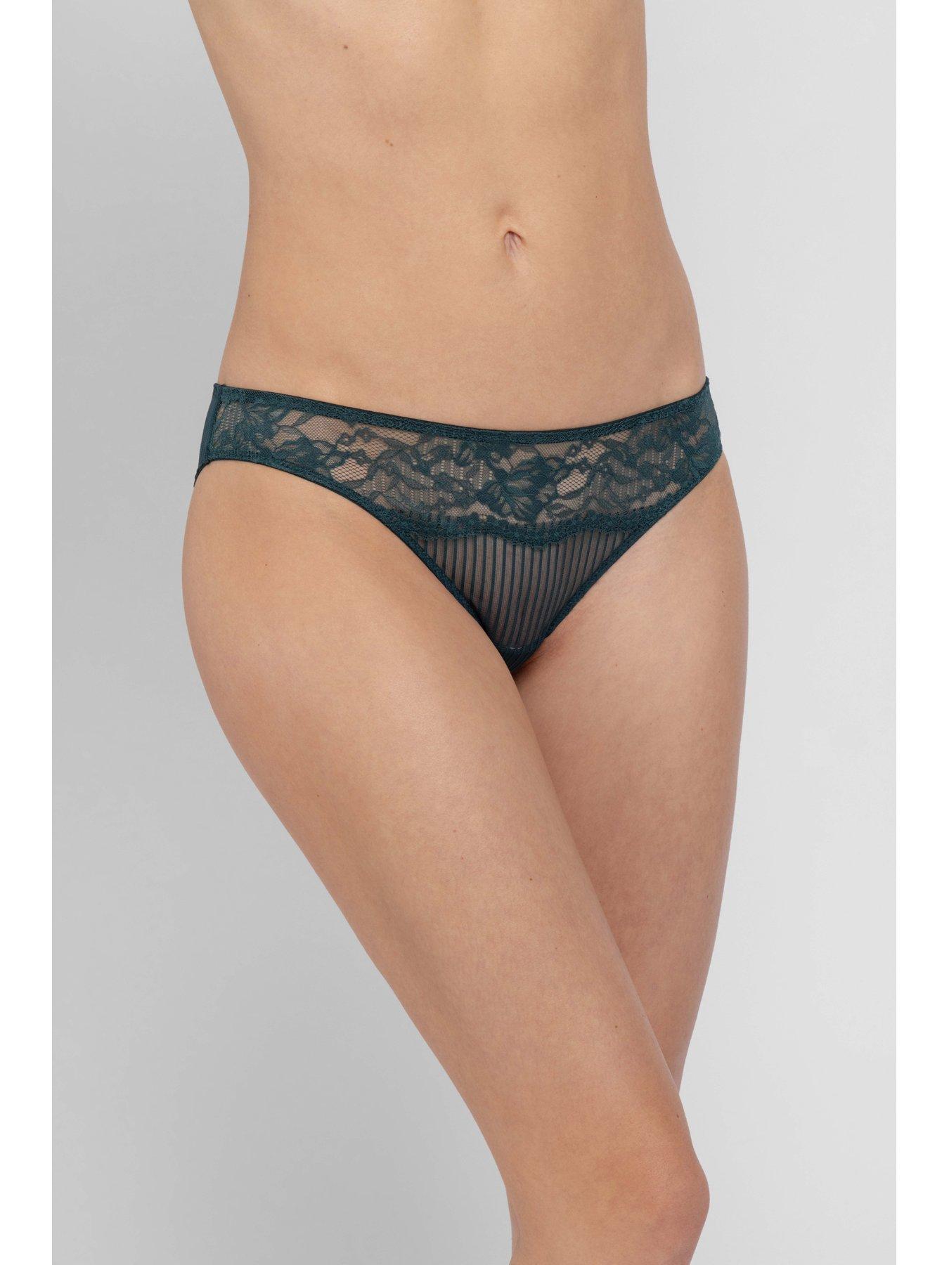 Image 5 of 6 of DORINA Womens Emmy Lace Mesh Full Briefs - Green