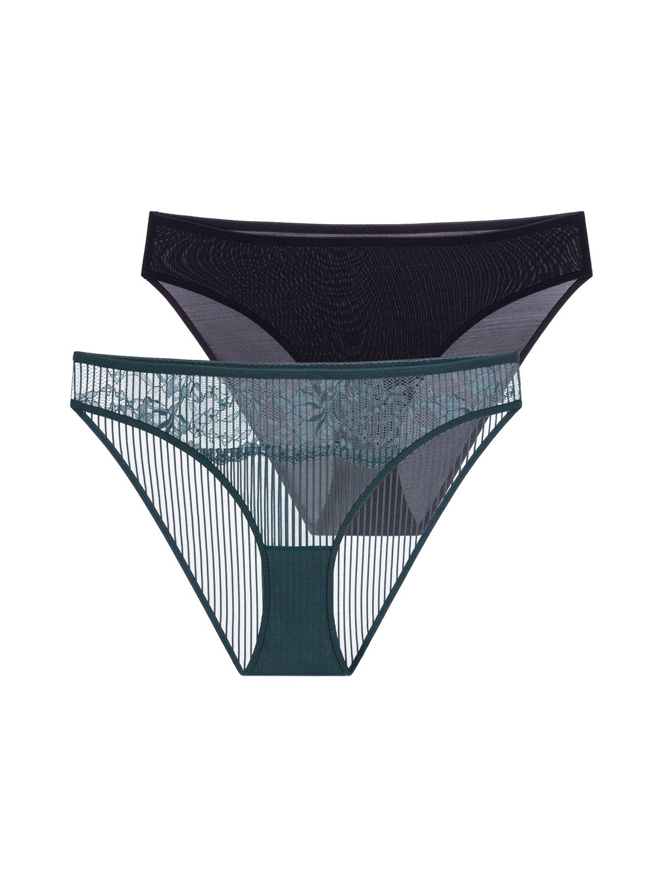 Image 6 of 6 of DORINA Womens Emmy Lace Mesh Full Briefs - Green