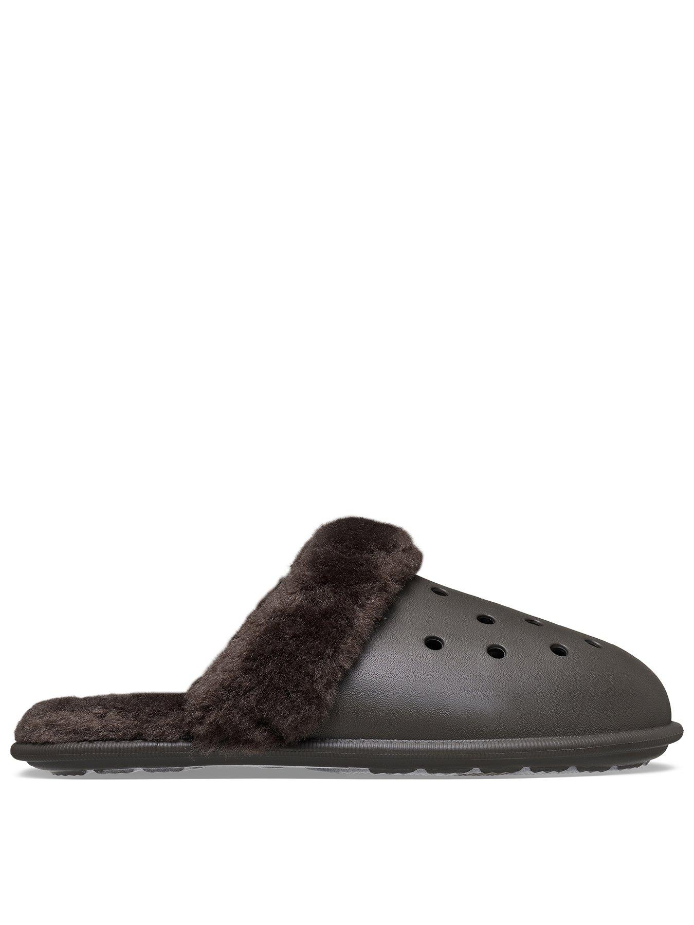 Crocs Classic Fuzz Scuff Slipper - Brown