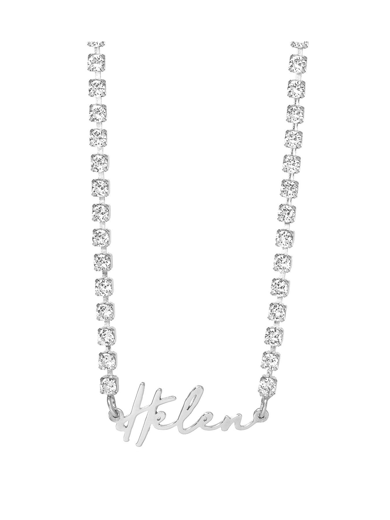 Image 1 of 6 of The Love Collection Personalised Name Crystal Tennis Necklace