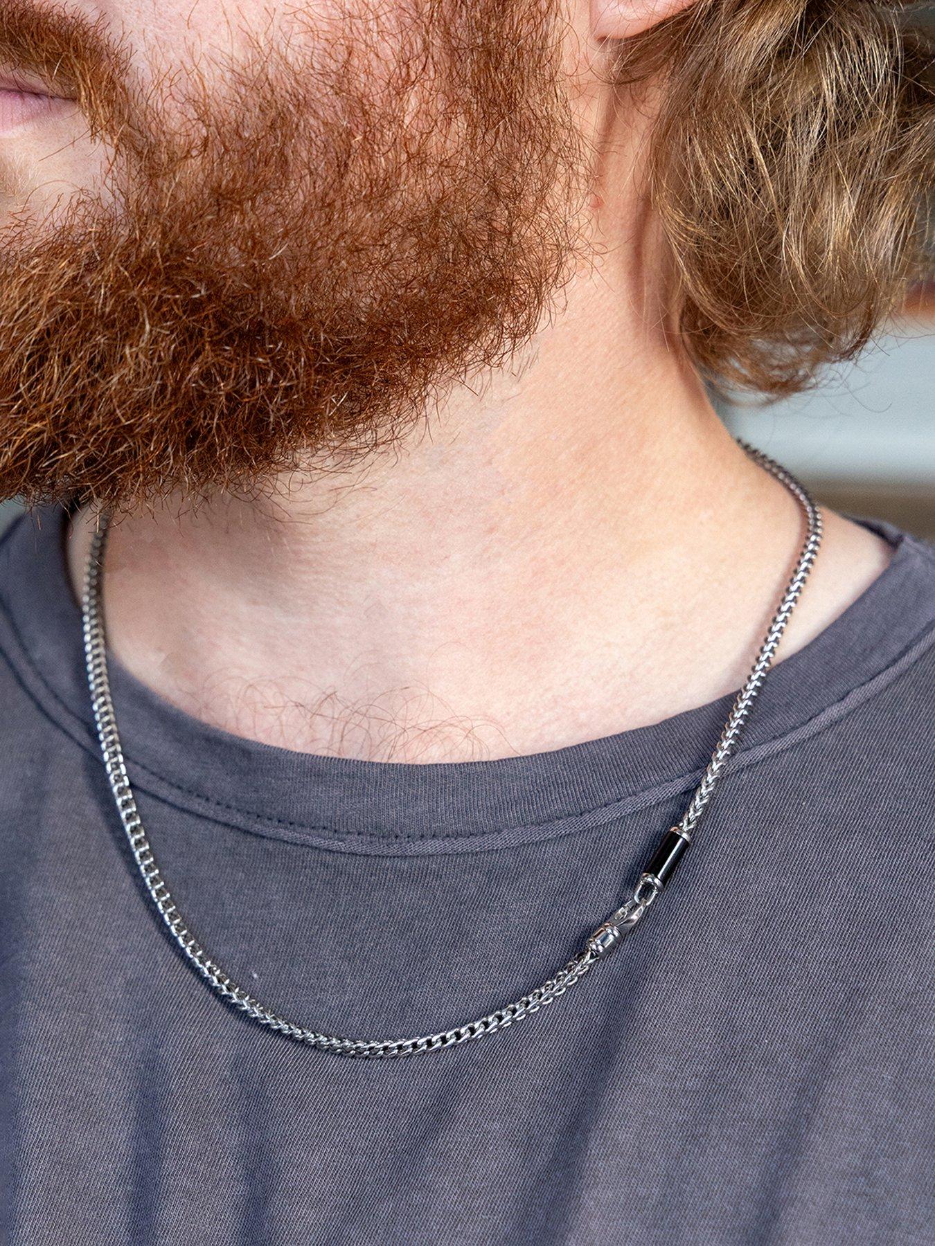 Image 2 of 5 of The Love Collection Stainless steel 22" necklace with black onyx inlay