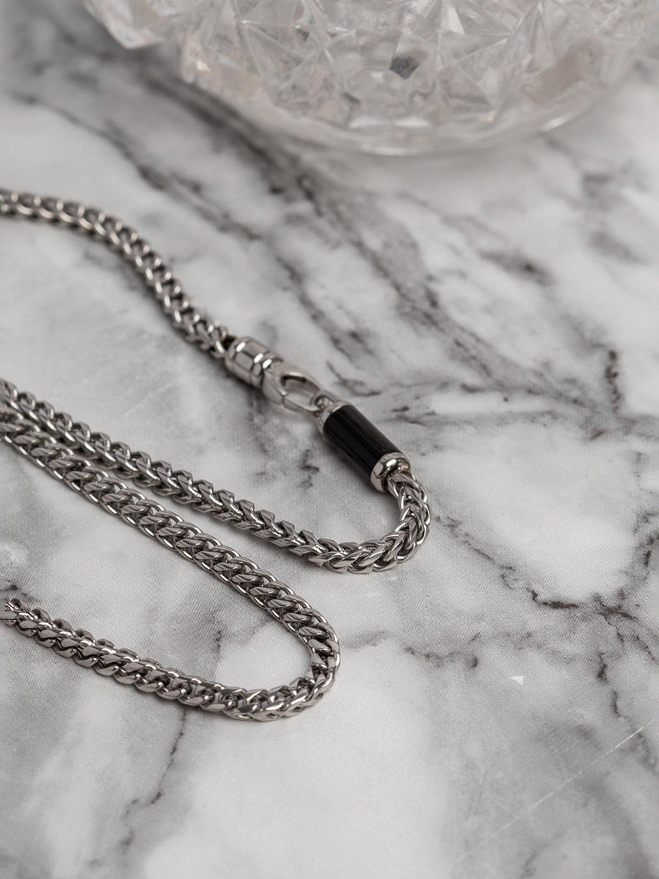 Image 5 of 5 of The Love Collection Stainless steel 22" necklace with black onyx inlay