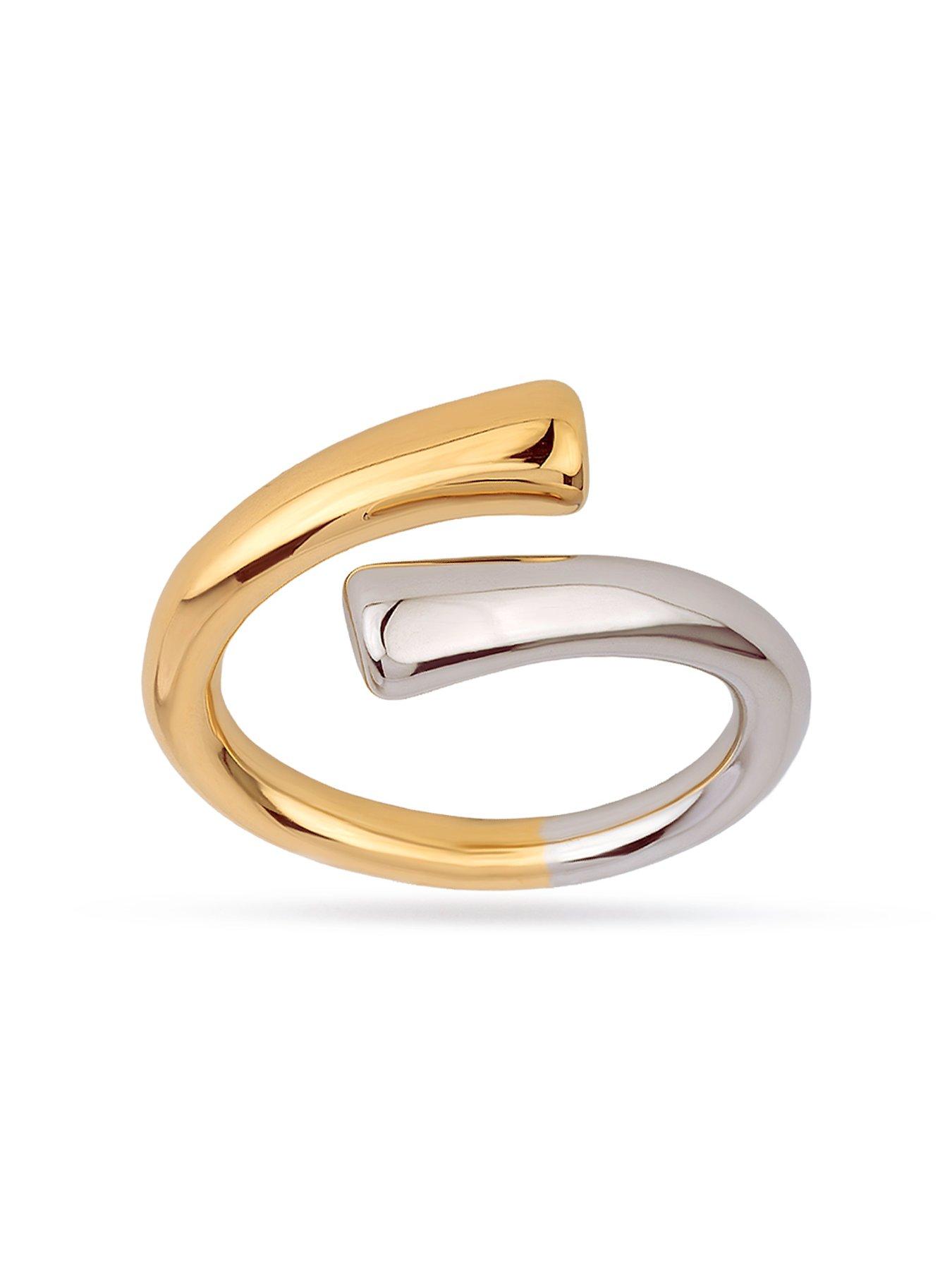 Image 3 of 6 of The Love Collection Gold Plated Stainless Steel Bi-Colour Ring